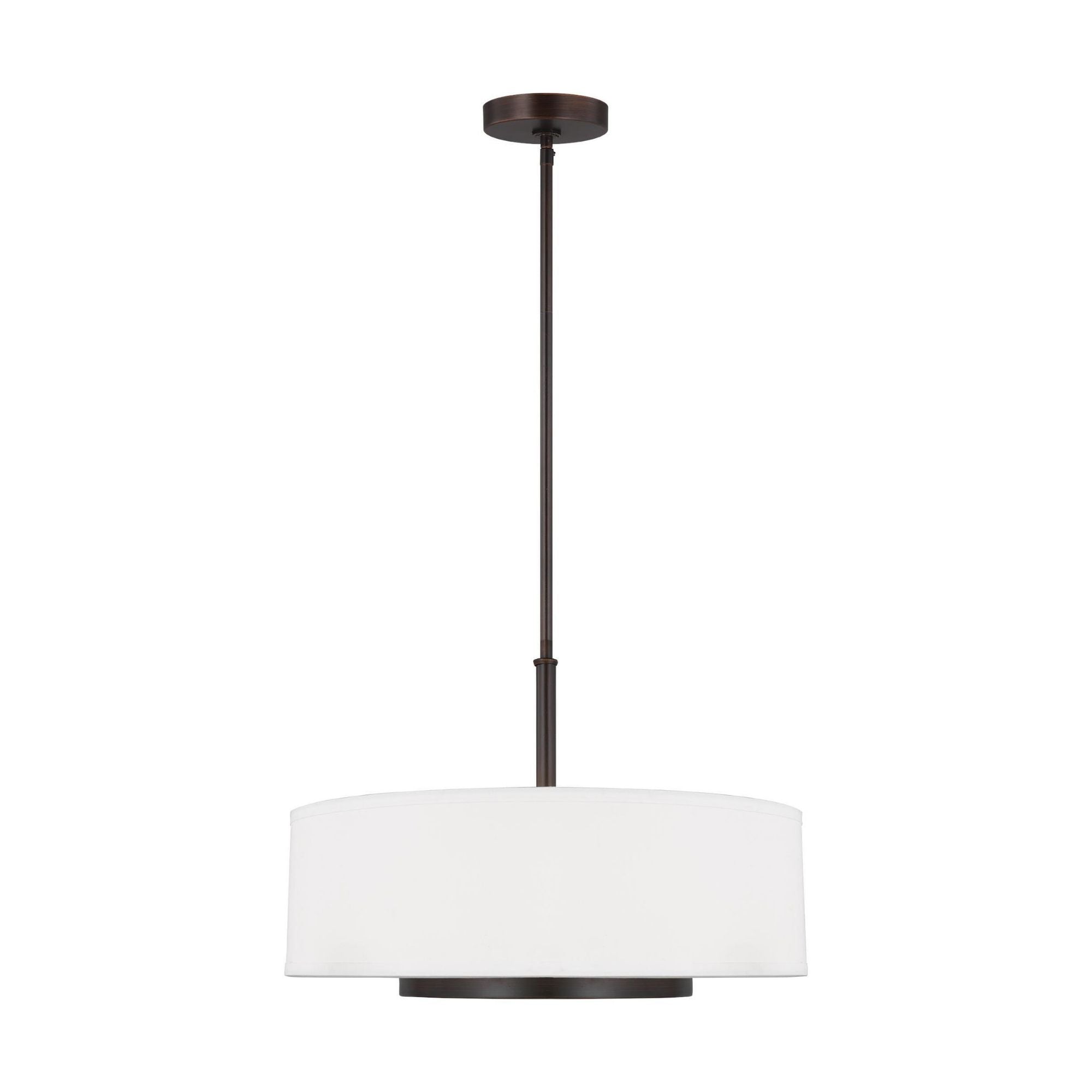 Nance Three Light Pendant Transitional 13.5" Height Steel Round Satin Etched Shade in Bronze