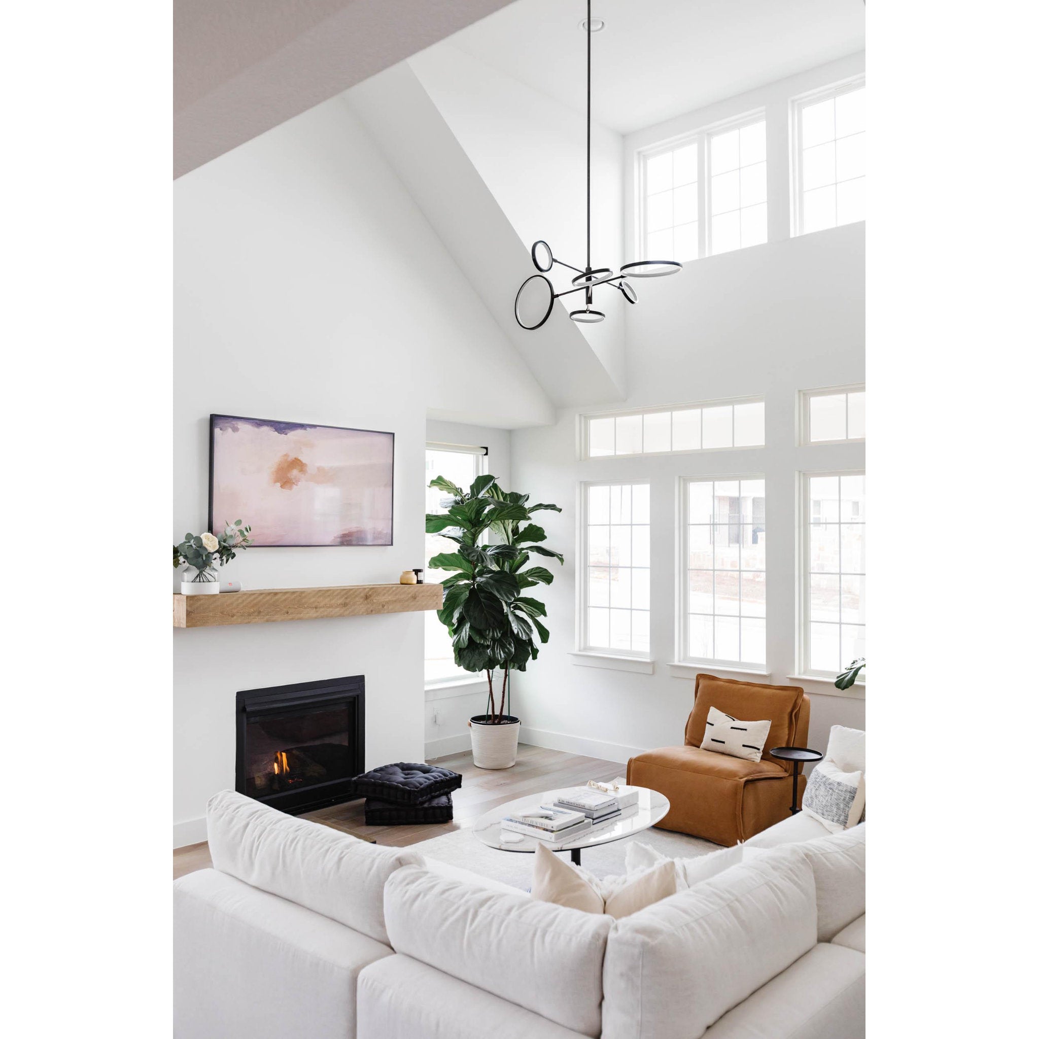 Saturn 0-Light Chandelier in Old Bronze 44.5W x 12.25H