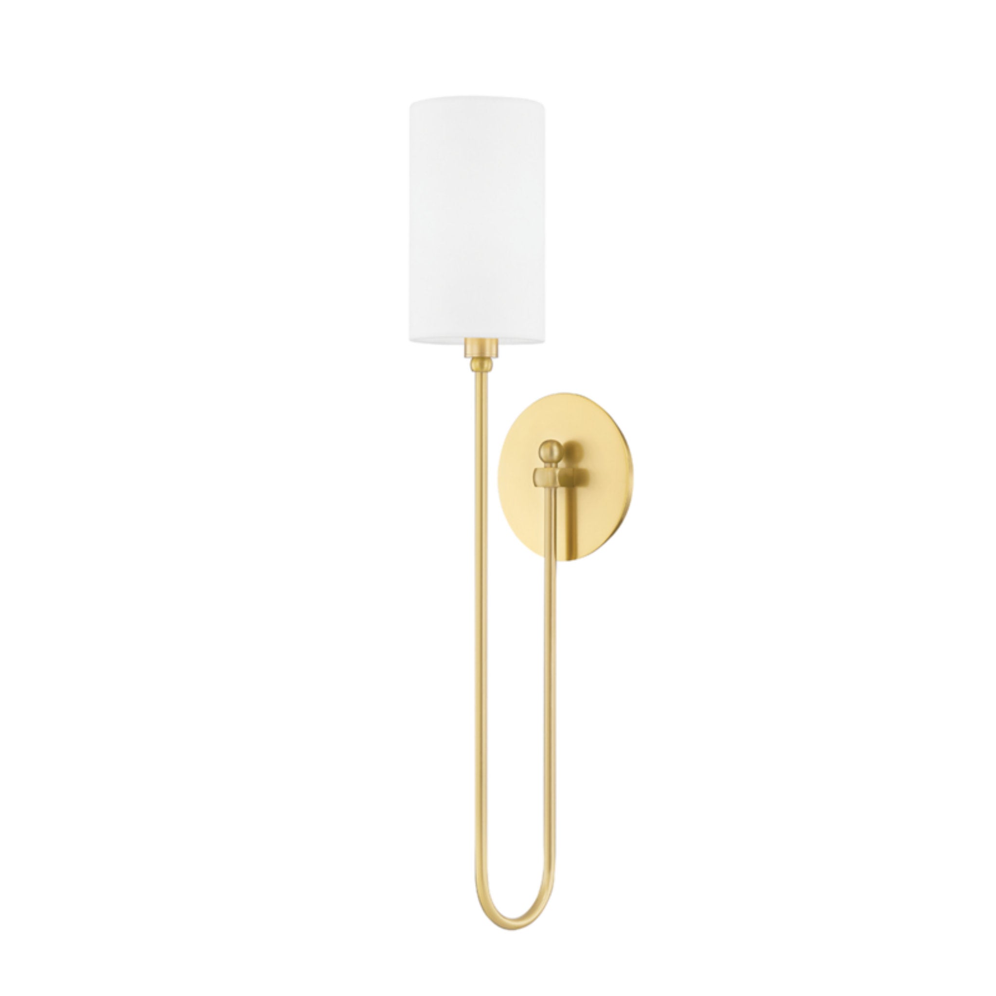Harlem 1-Light Wall Sconce in Aged Brass 5.25L x 5.25W x 24H