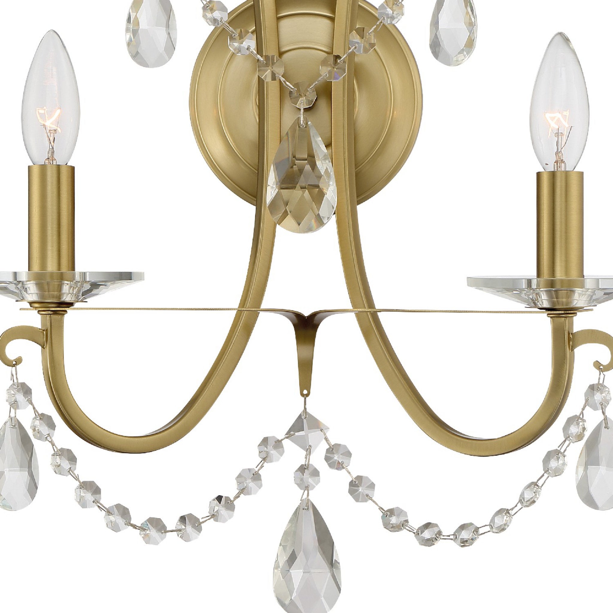 Crystorama 6822-VG-CL-SAQ Othello 2 Light Vibrant Gold Wall Mount
