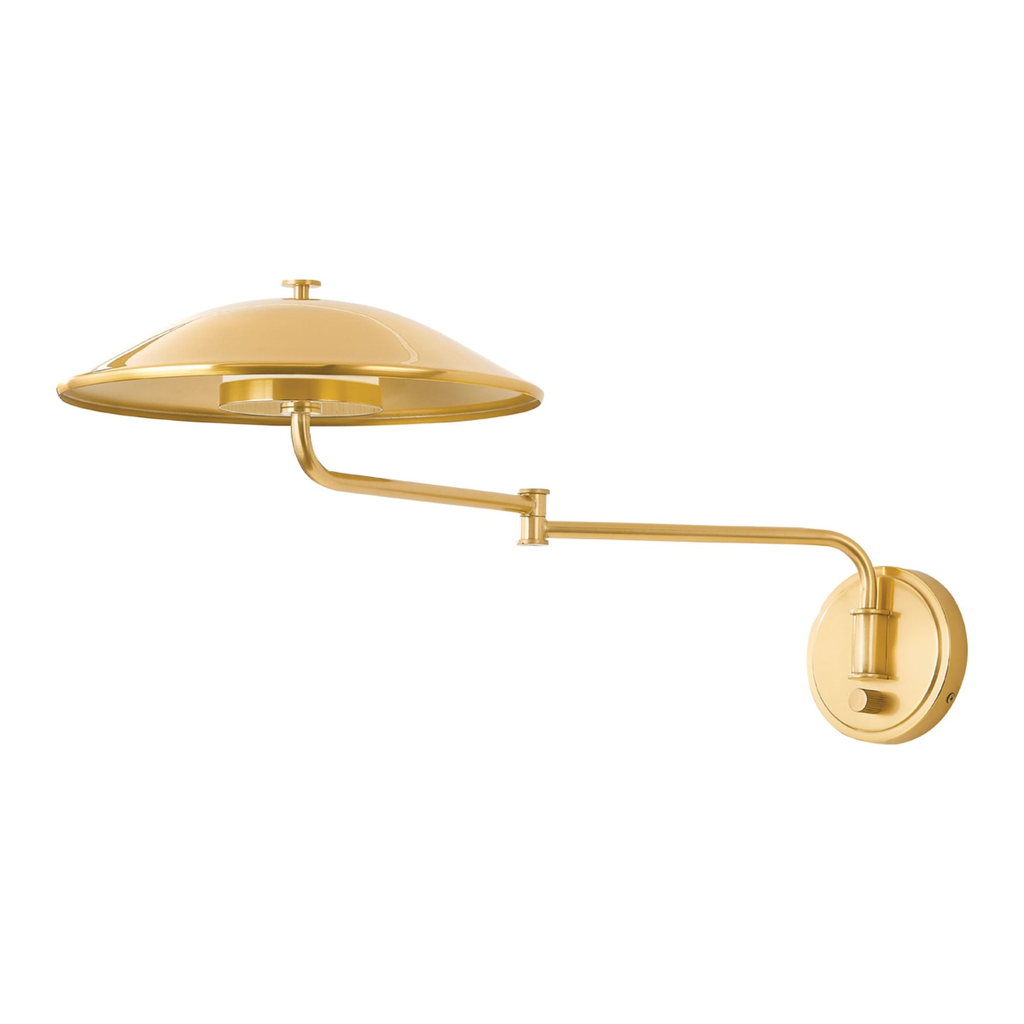 Brockville 1-Light Plug-in Sconce in Aged Brass 11.75L x 11.75W x 10.25H