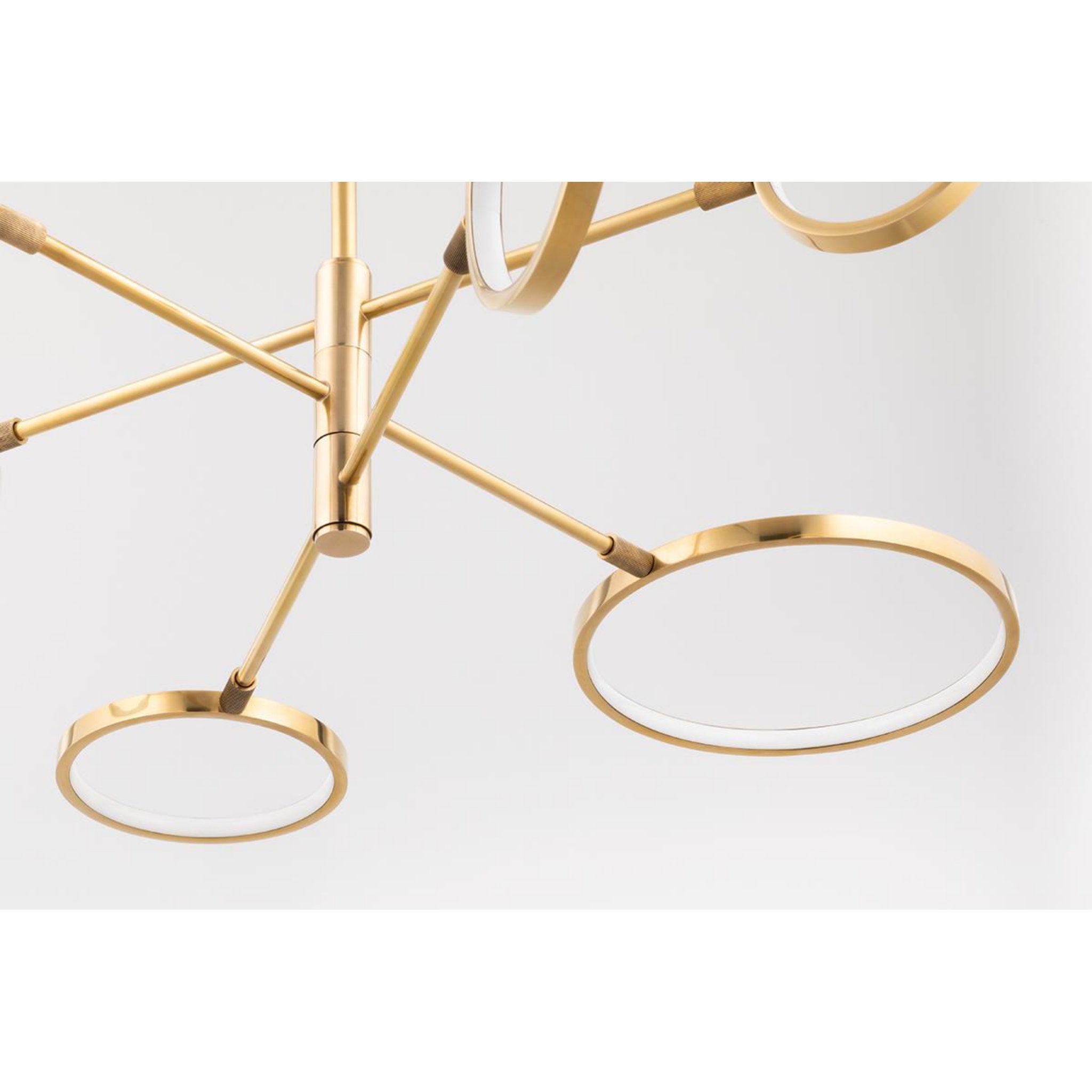Saturn 0-Light Semi Flush in Aged Brass 43L x 34W x 4.25H