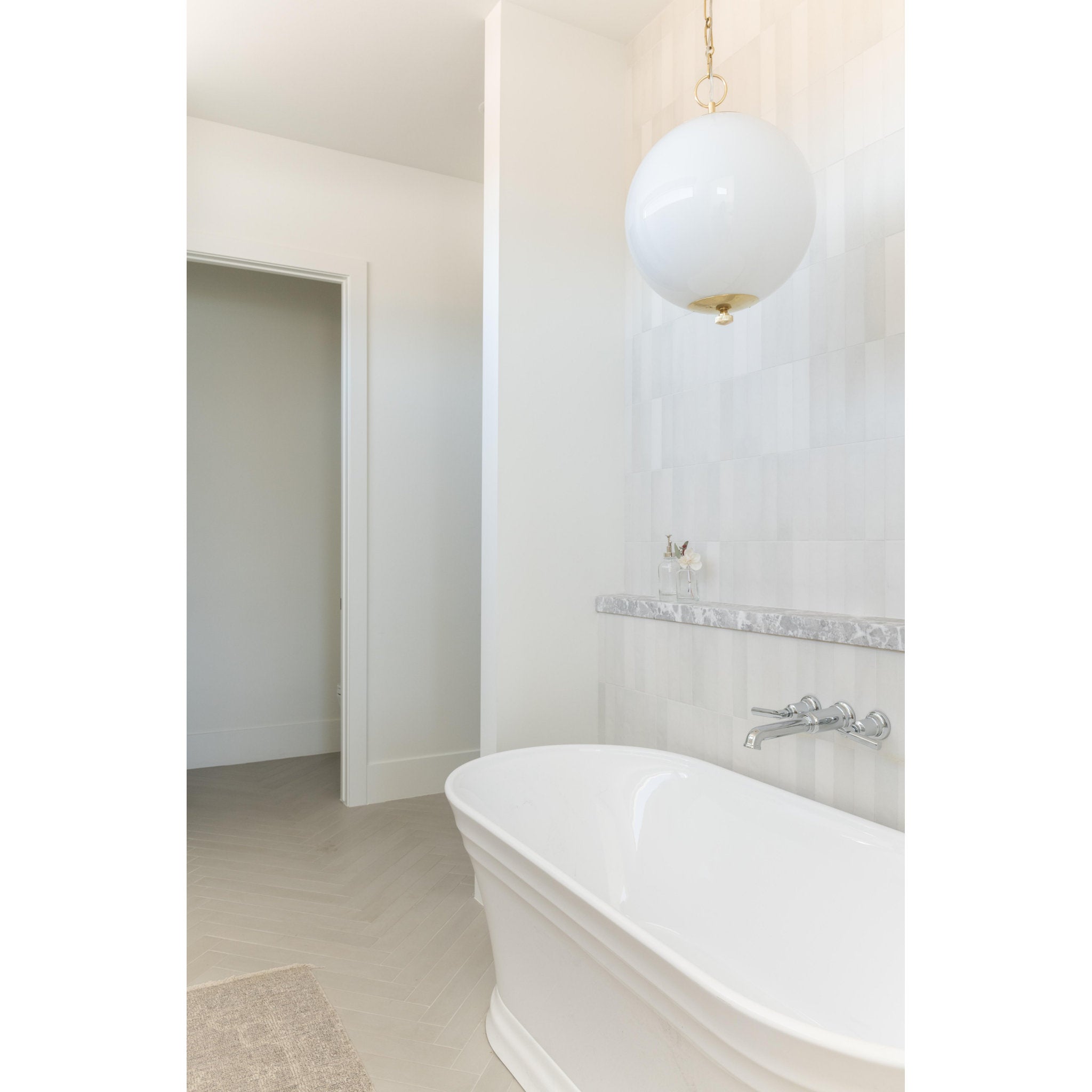 Sphere No.1 1-Light Pendant in Aged Brass by Mark D. Sikes 16L x 16W x 20.75H