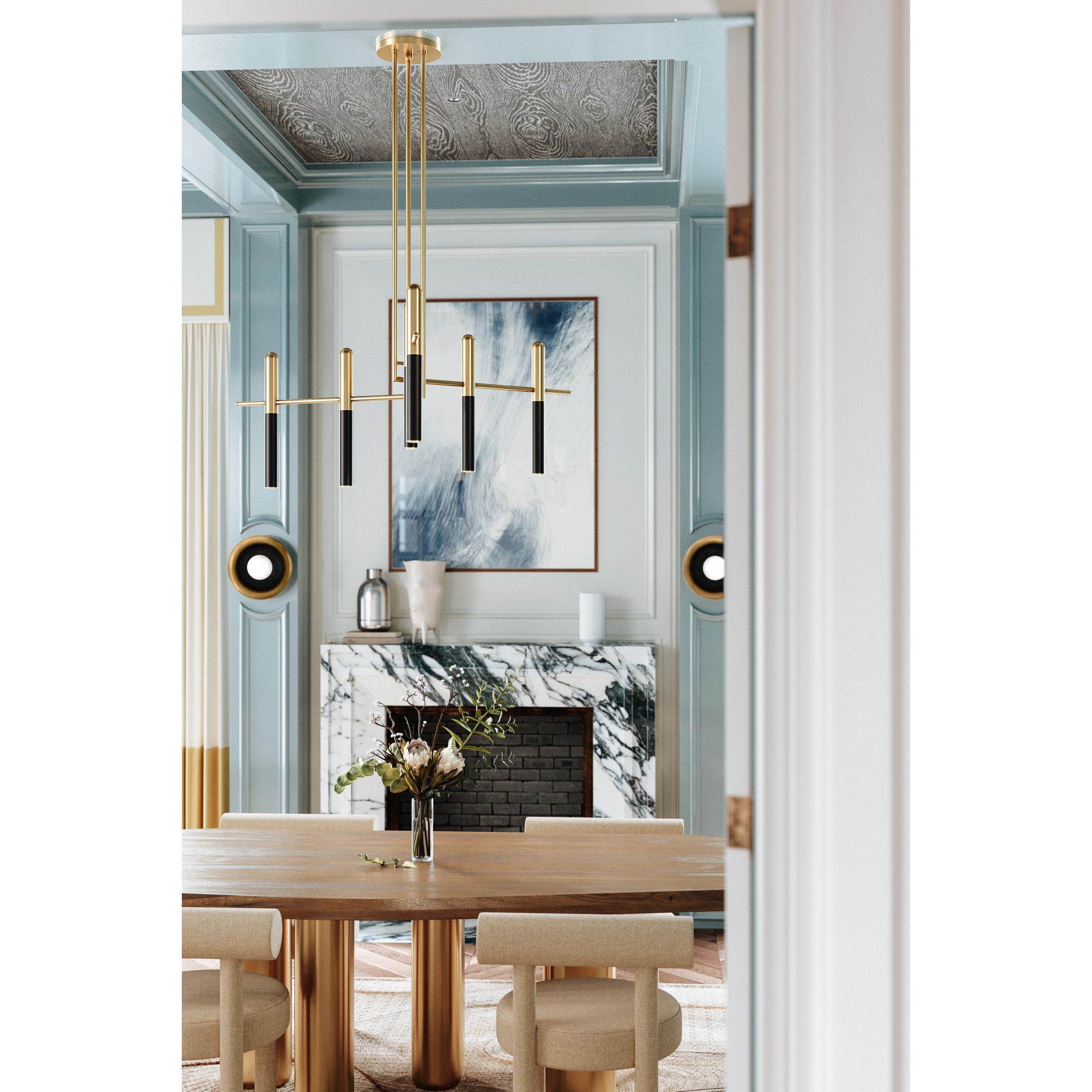 Thurston 6-Light Chandelier in Aged Old Bronze 56.75L x 56.75W x 12.25H