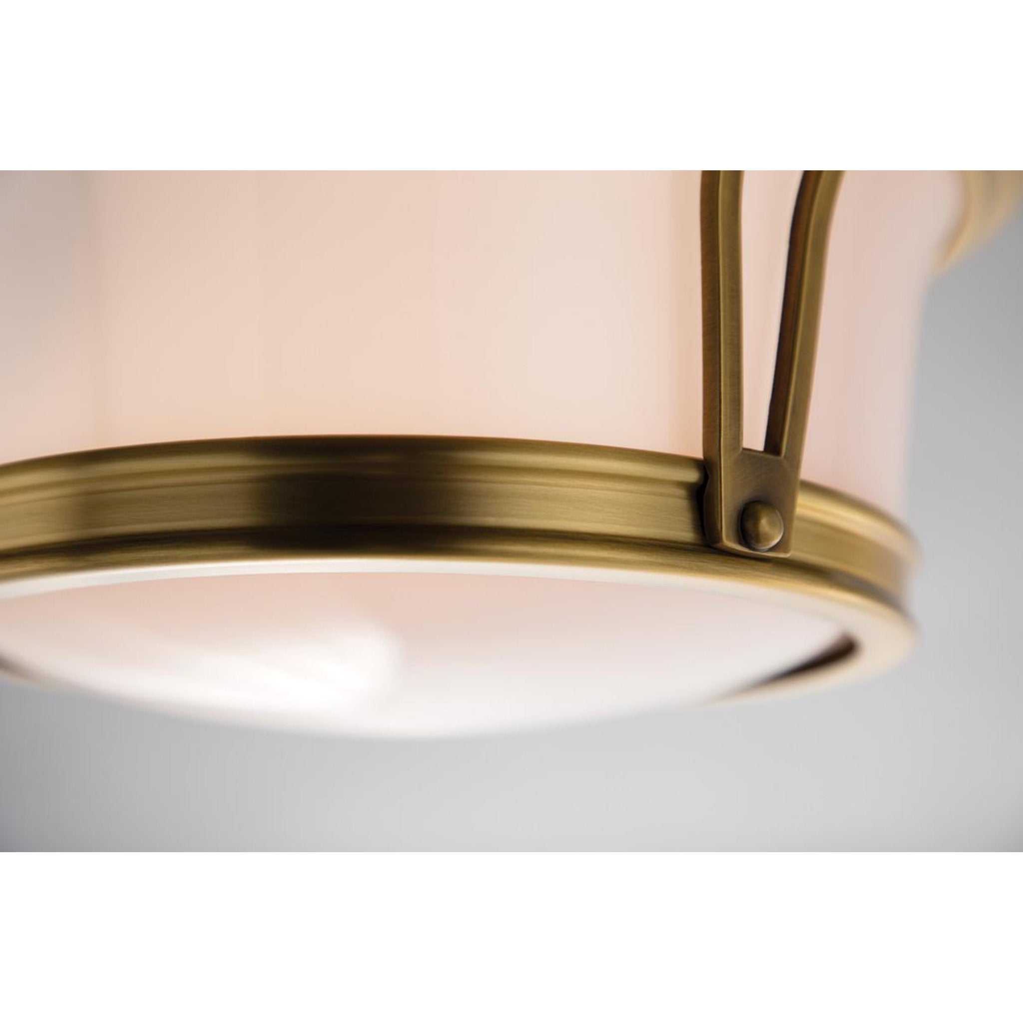 Newport 3-Light Flush Mount in Aged Brass 15L x 15W x 6.5H