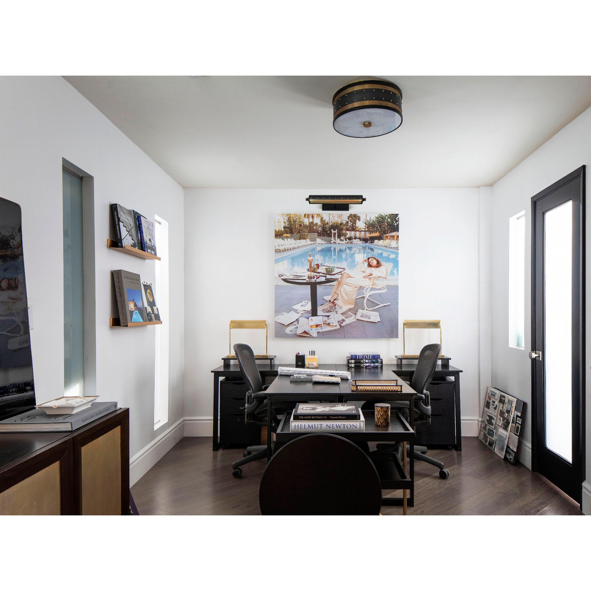 Gaines 3-Light Flush Mount in Aged Brass 16L x 16W x 5.5H