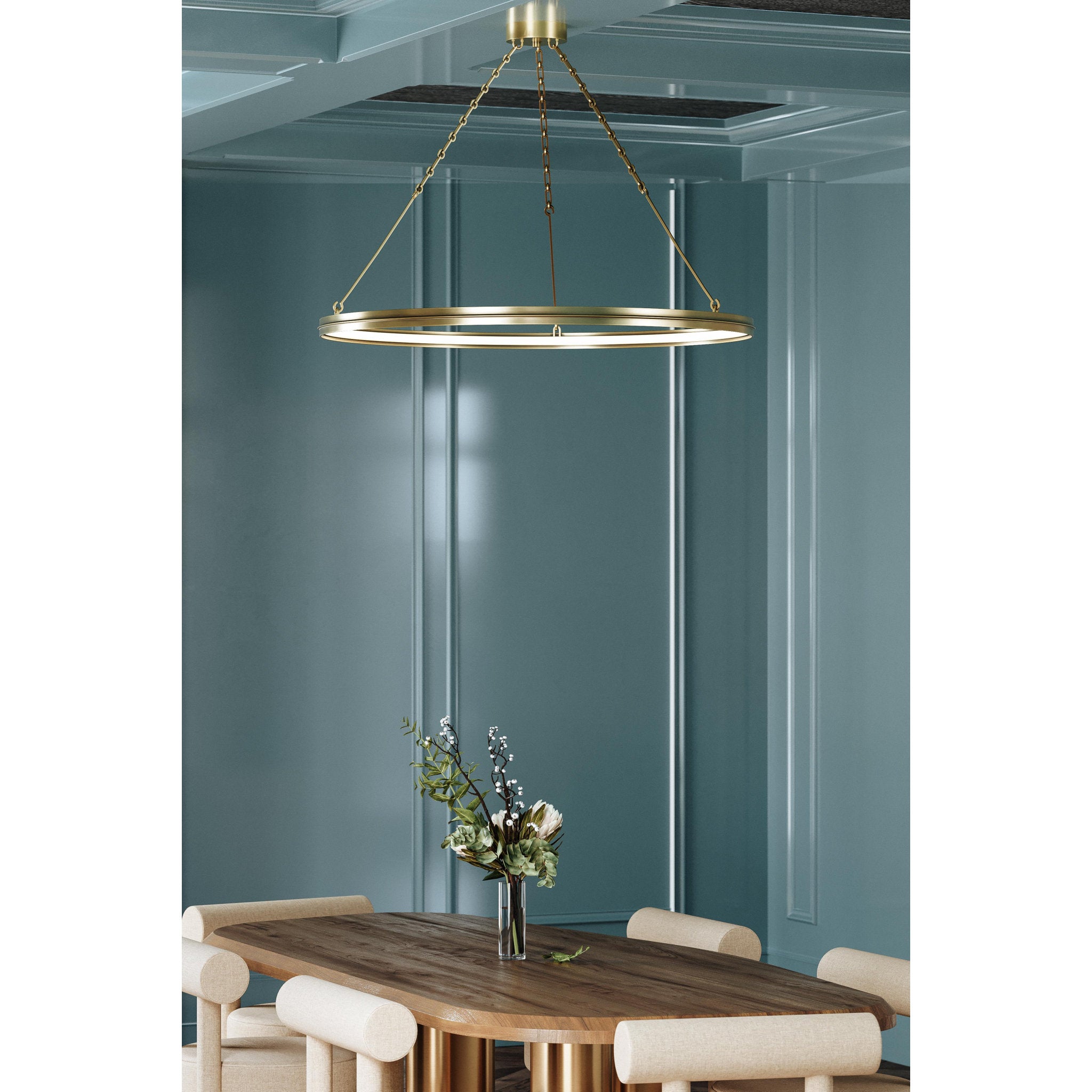 Rosendale 1-Light Chandelier in Aged Brass 42L x 42W x 2.25H