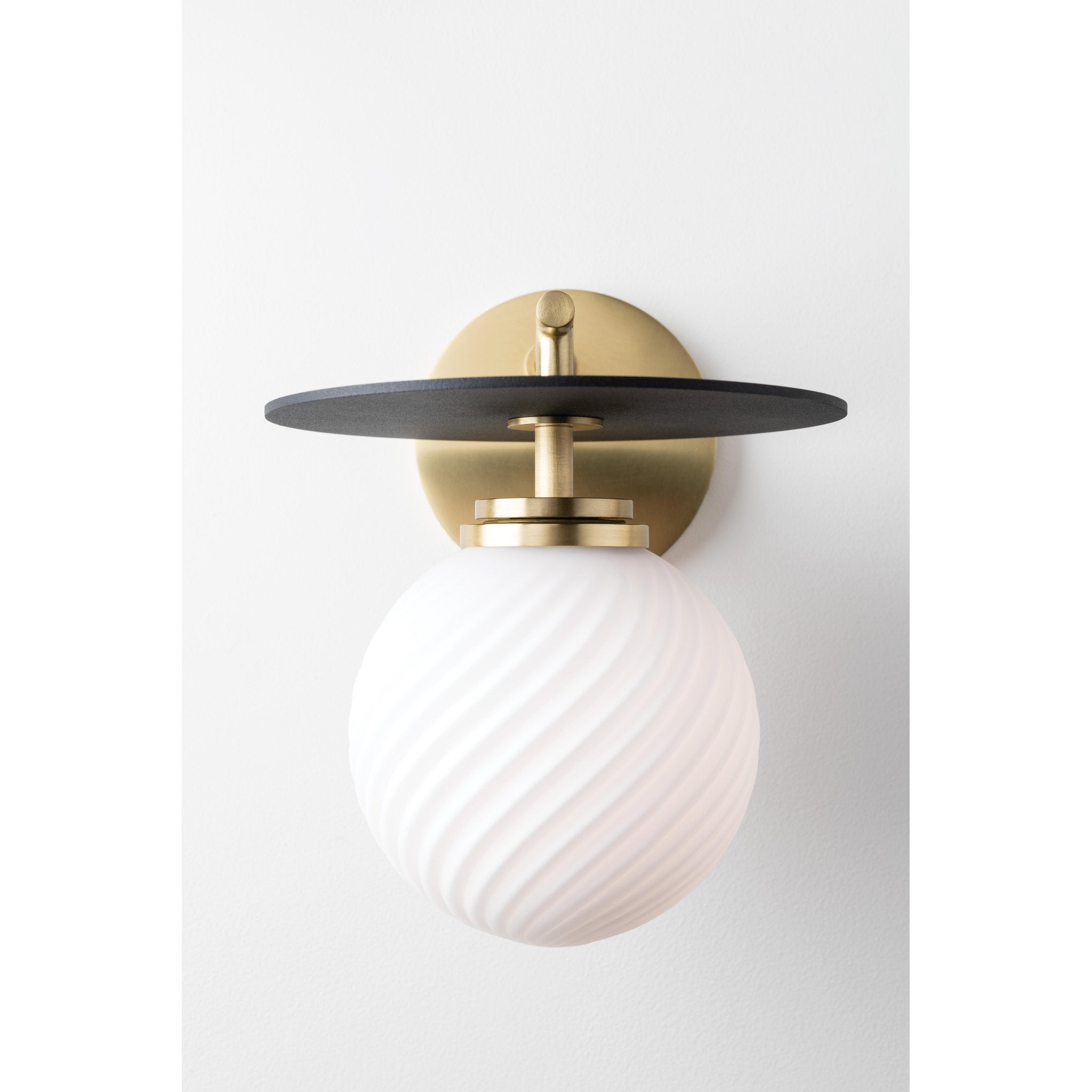 Ellis 1-Light Semi Flush in Aged Brass/Black 7L x 7W x 7.25H