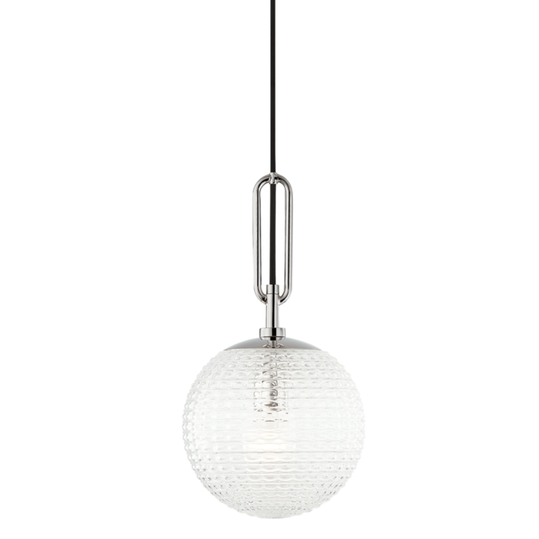 Jewett 1-Light Pendant in Polished Nickel 46L x 8W x 15H
