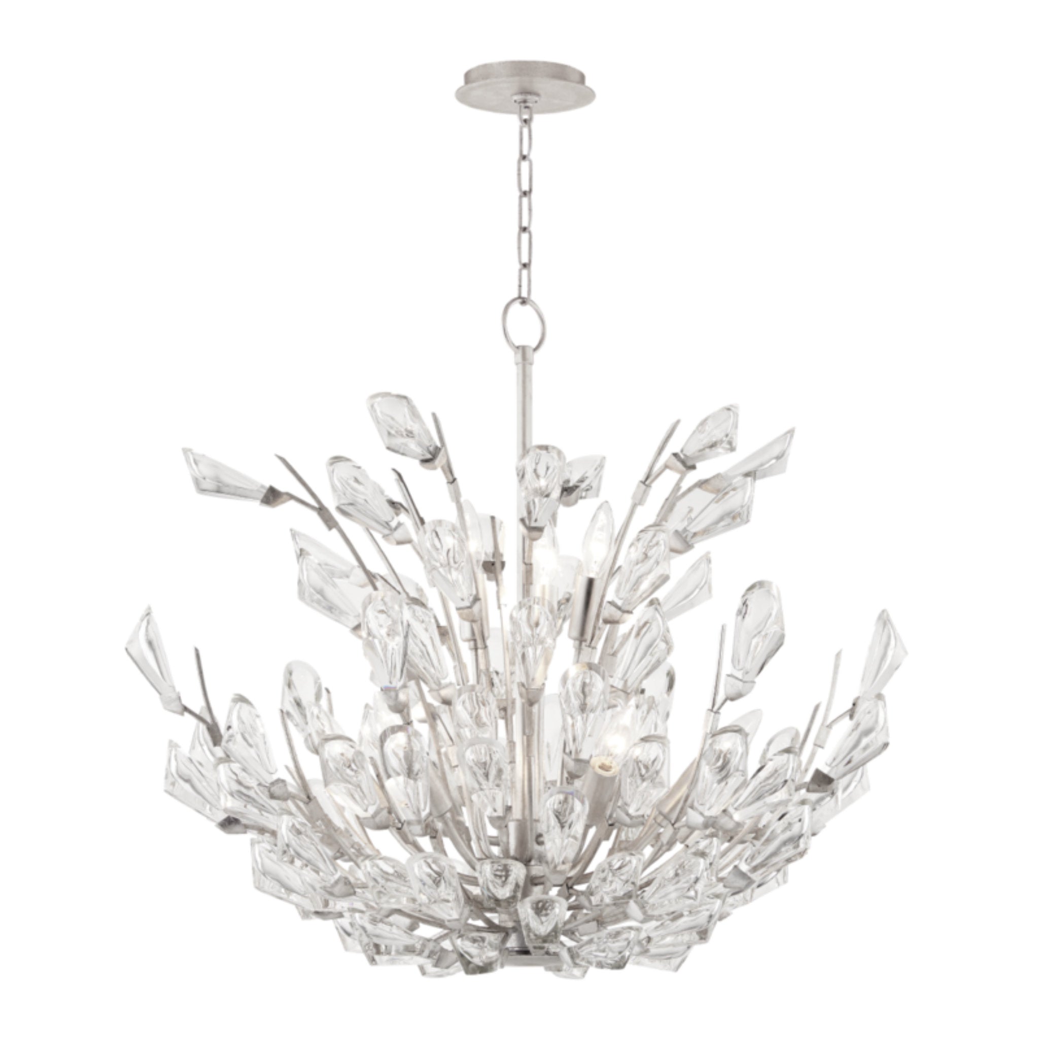 Tulip 9-Light Chandelier in Silver Leaf 27.75W x 21.75H