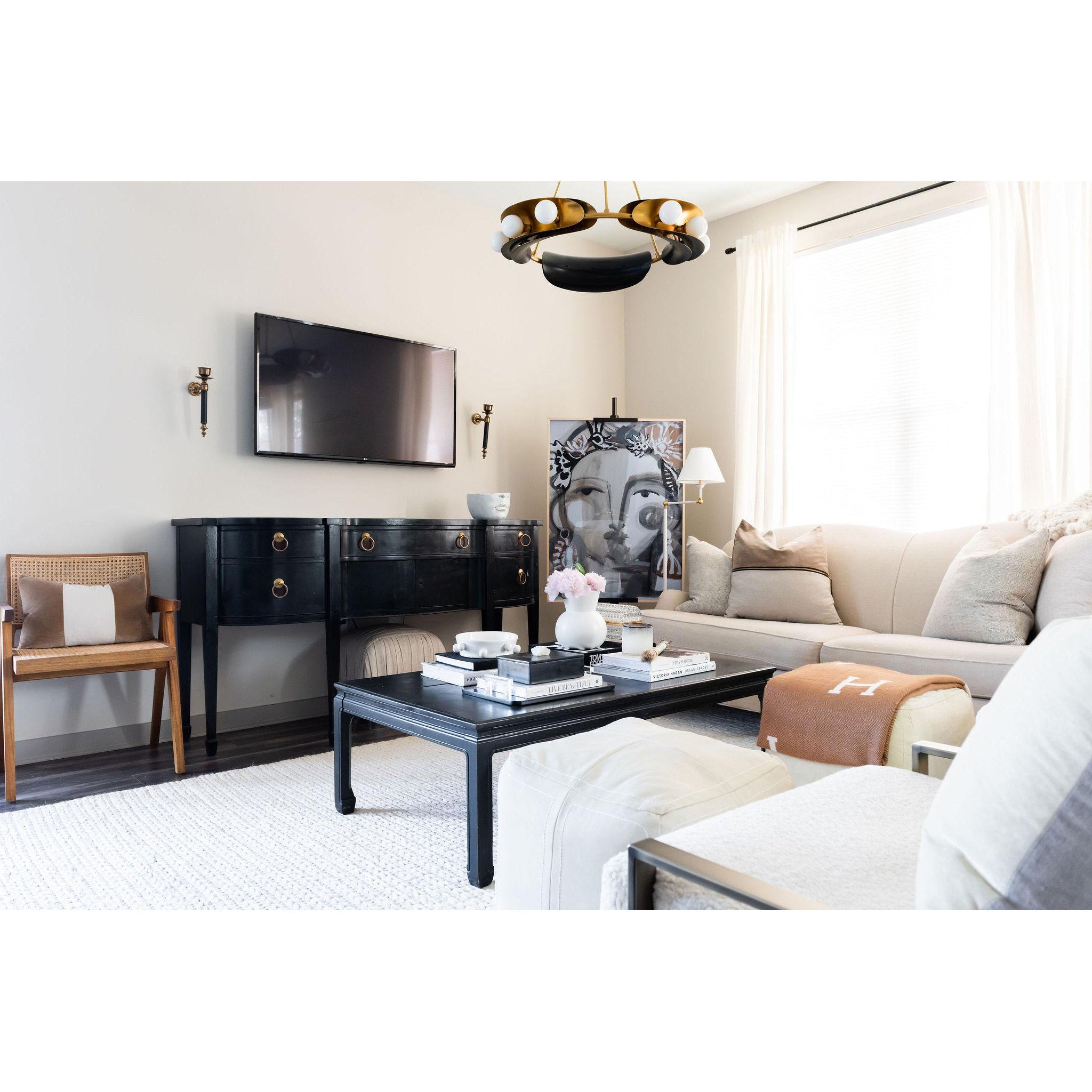 Hopper 9-Light Chandelier in Vintage Brass/Black Brass 32L x 32W x 25H