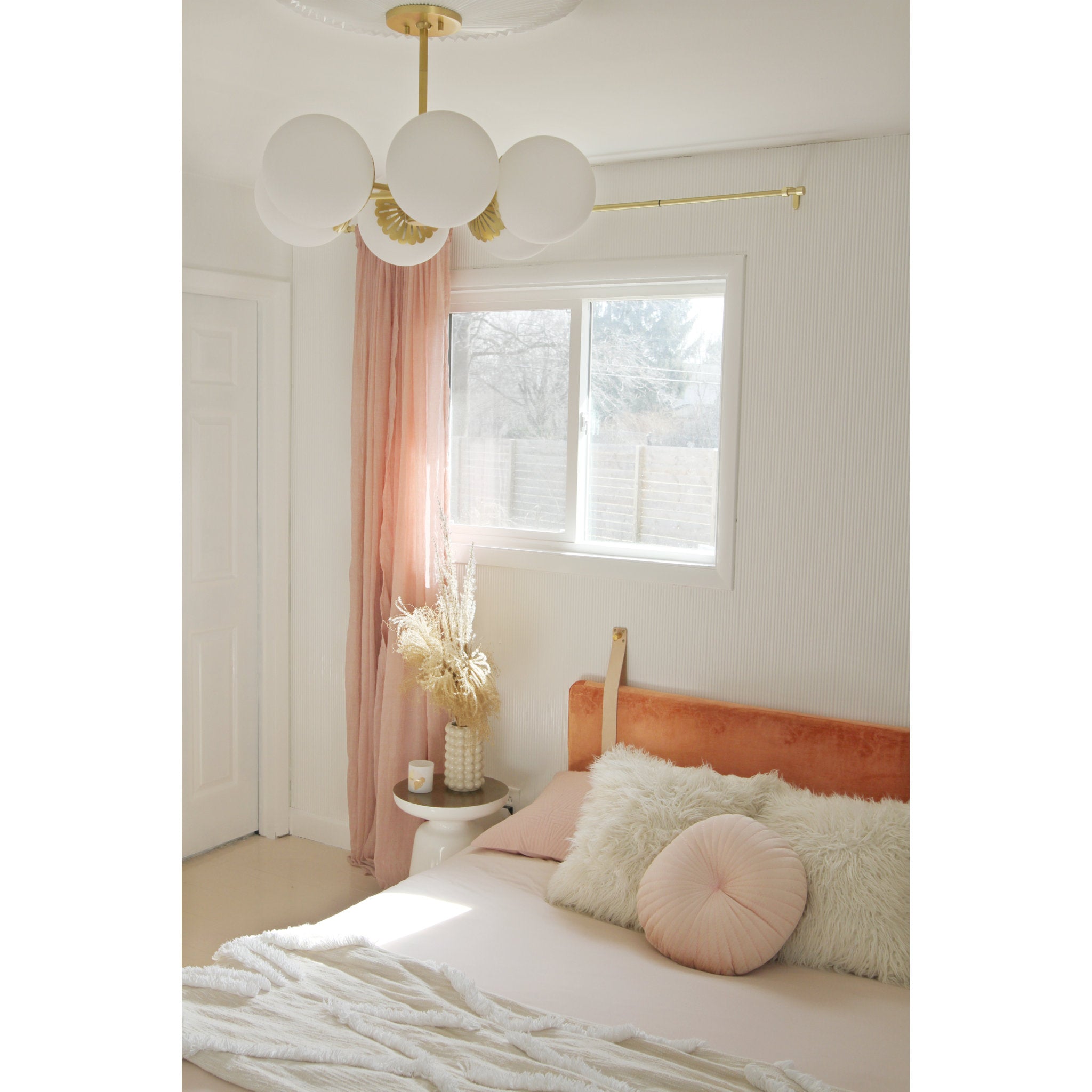 Paige 6-Light Chandelier in Aged Brass 26L x 26W x 8H