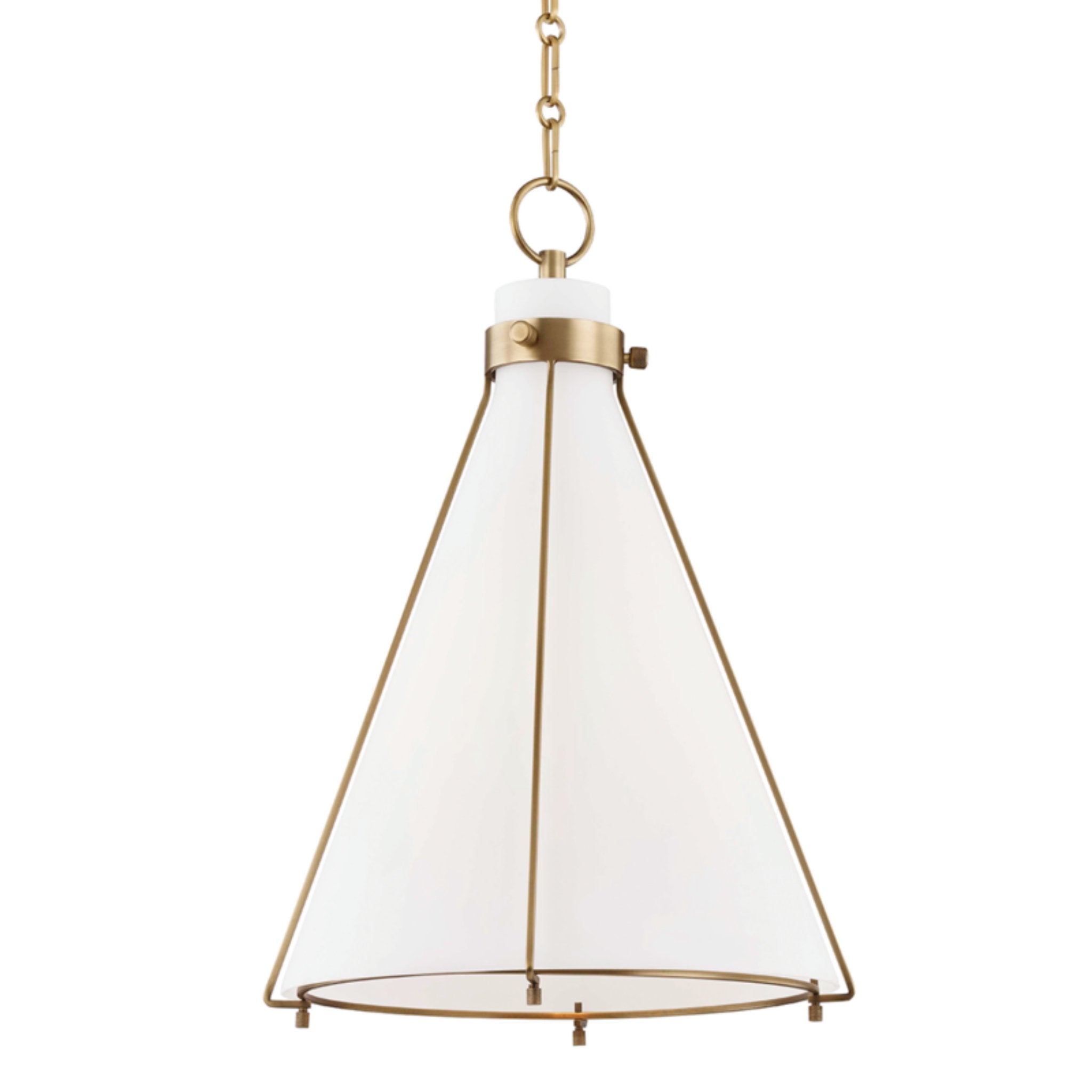 Eldridge 1-Light Pendant in Aged Brass 15.5L x 15.5W x 22H