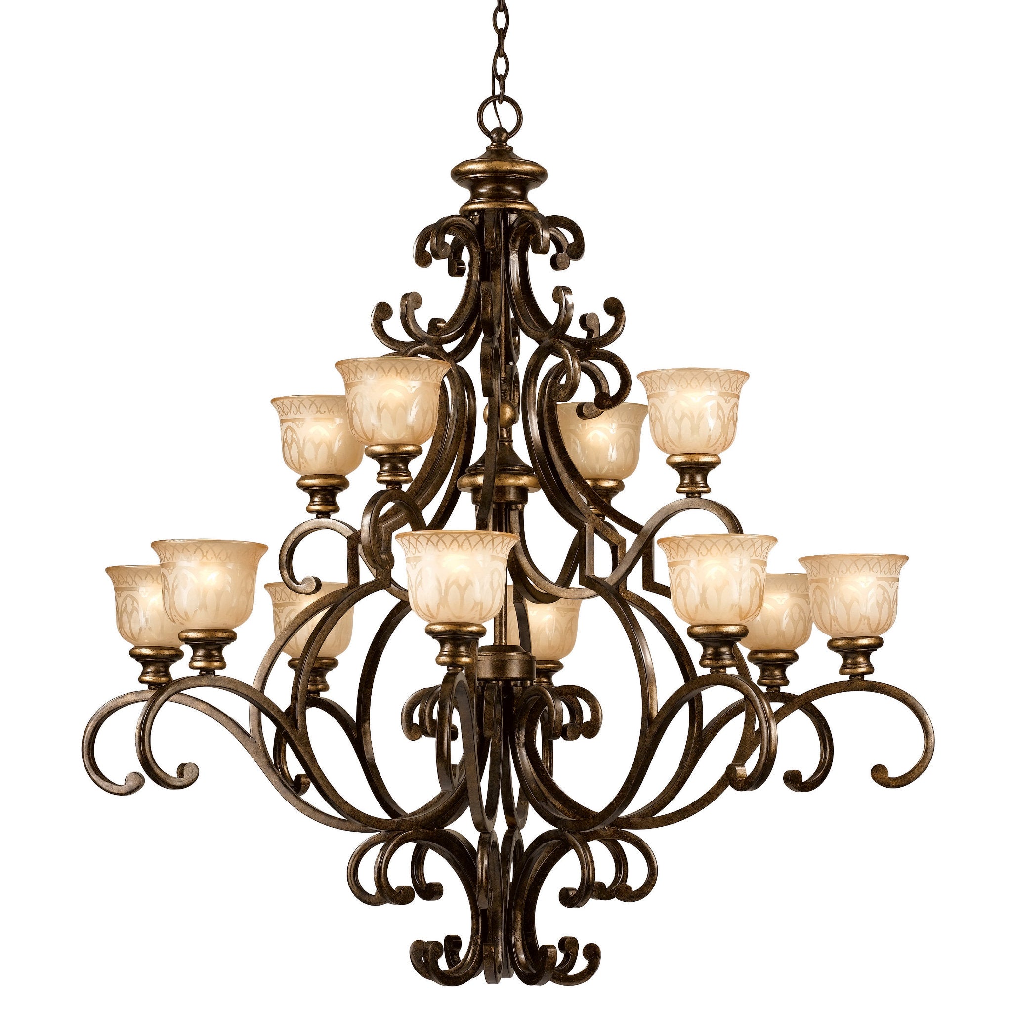 Norwalk 48'' Bronze Umber Chandelier Bronze 48"W x 49.75"H x 48"D