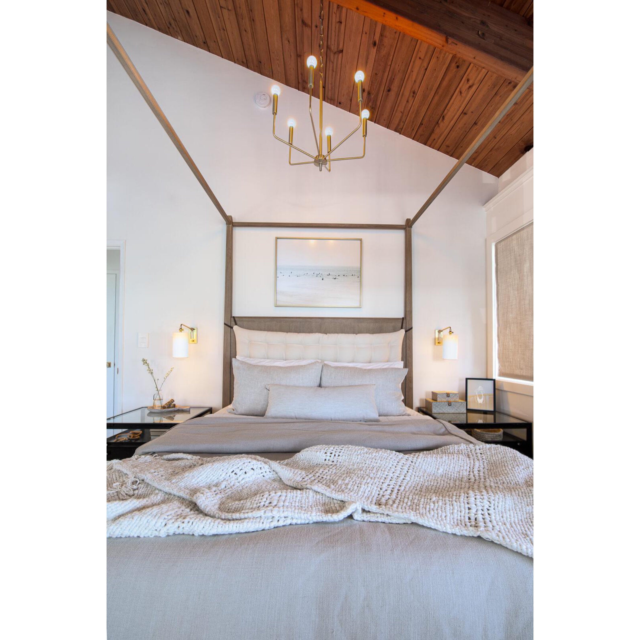 Wayne 1-Light Wall Sconce in Aged Brass 4.5L x 4.5W x 11.5H