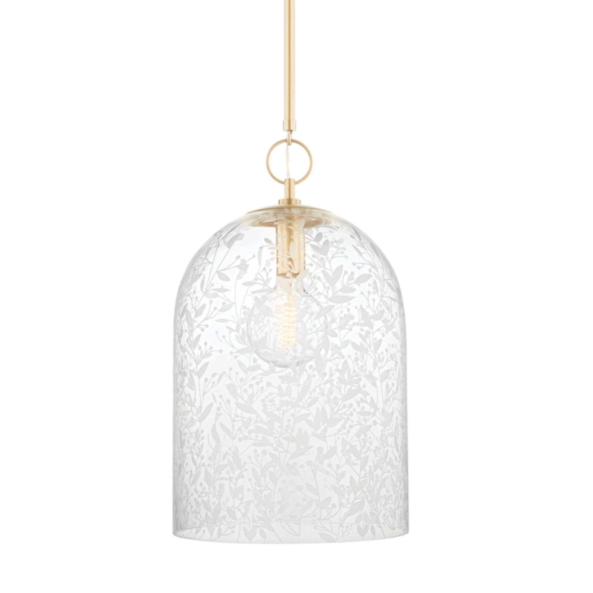 Belleville 1-Light Pendant in Aged Brass 14L x 14W x 24.5H