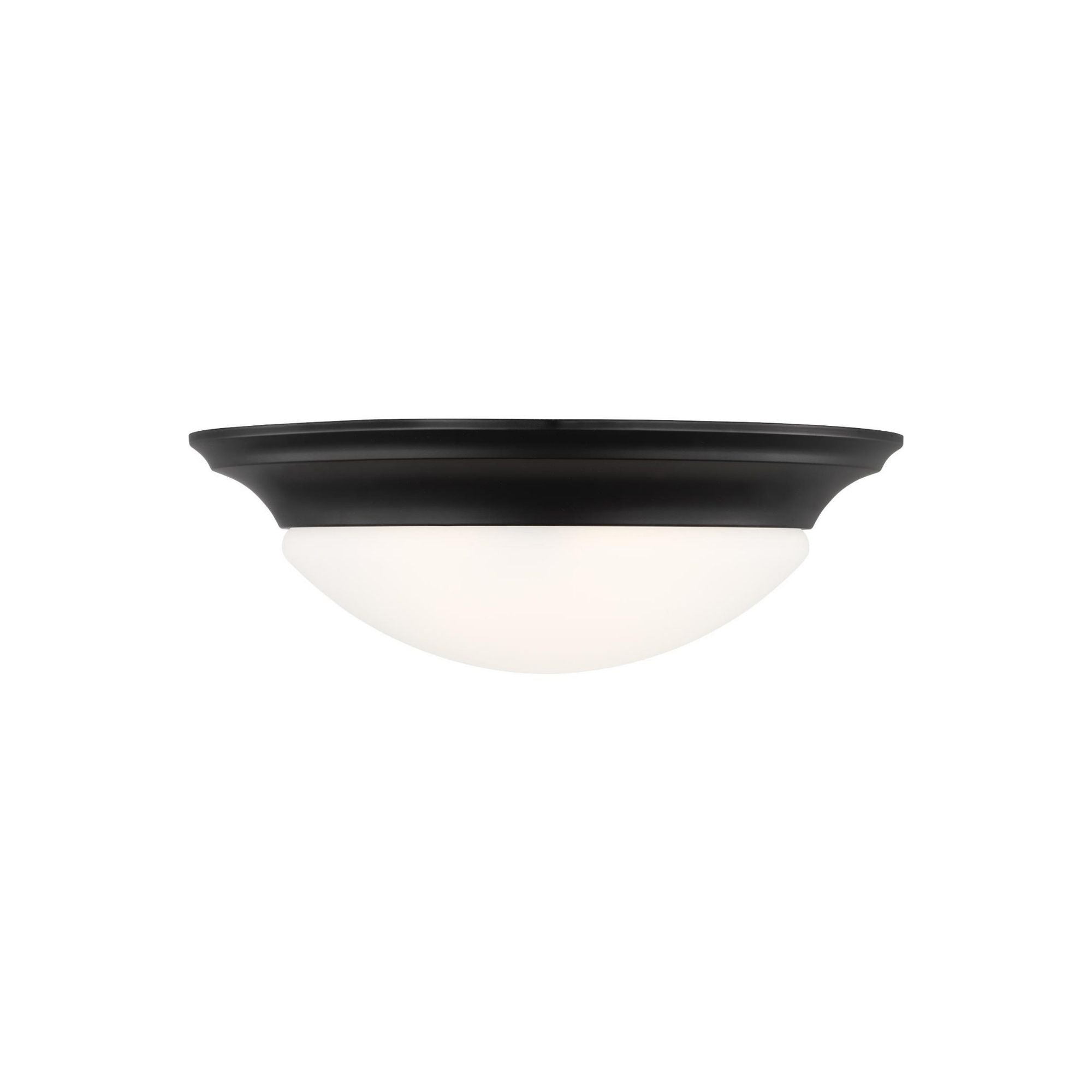 Nash Three Light Ceiling Flush Mount LED Contemporary Fixture 5.5" Height Steel Round Satin Etched Shade in Midnight Black