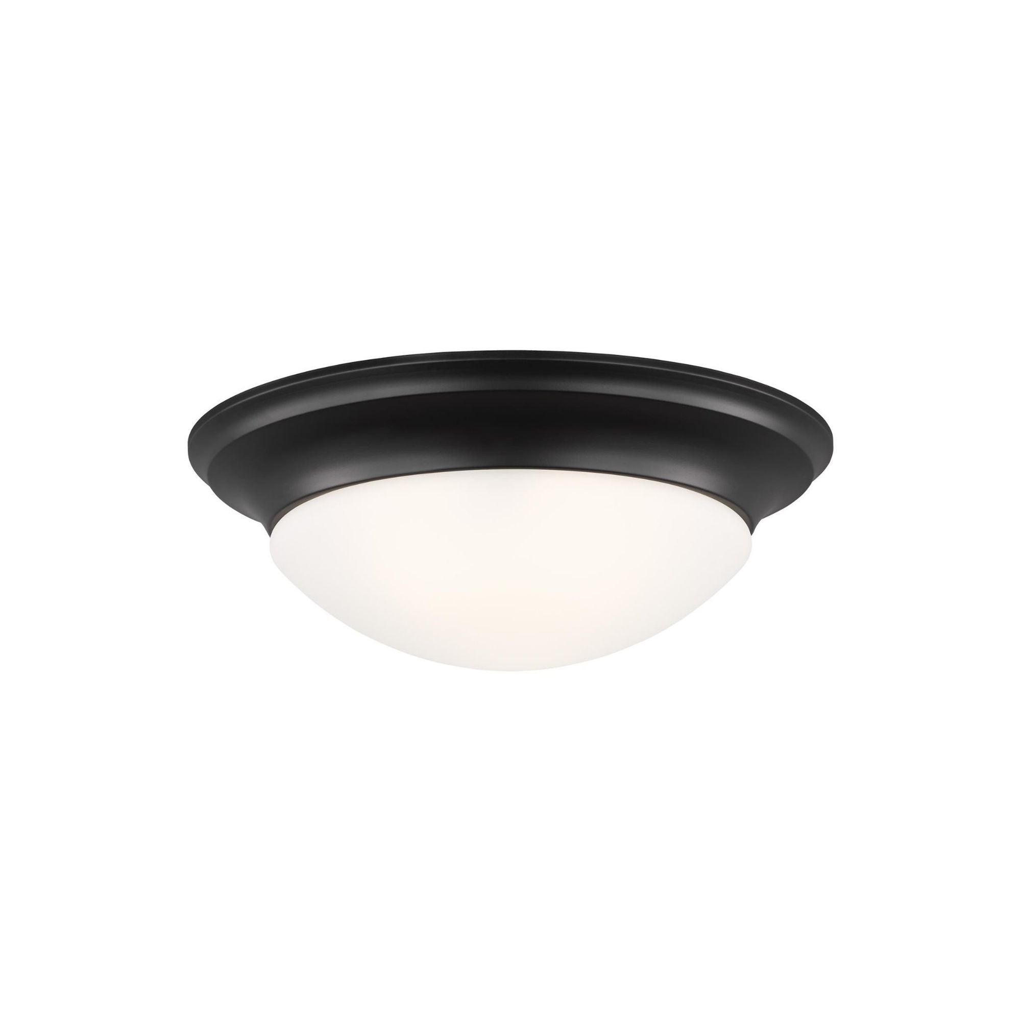 Nash Three Light Ceiling Flush Mount LED Contemporary Fixture 5.5" Height Steel Round Satin Etched Shade in Midnight Black