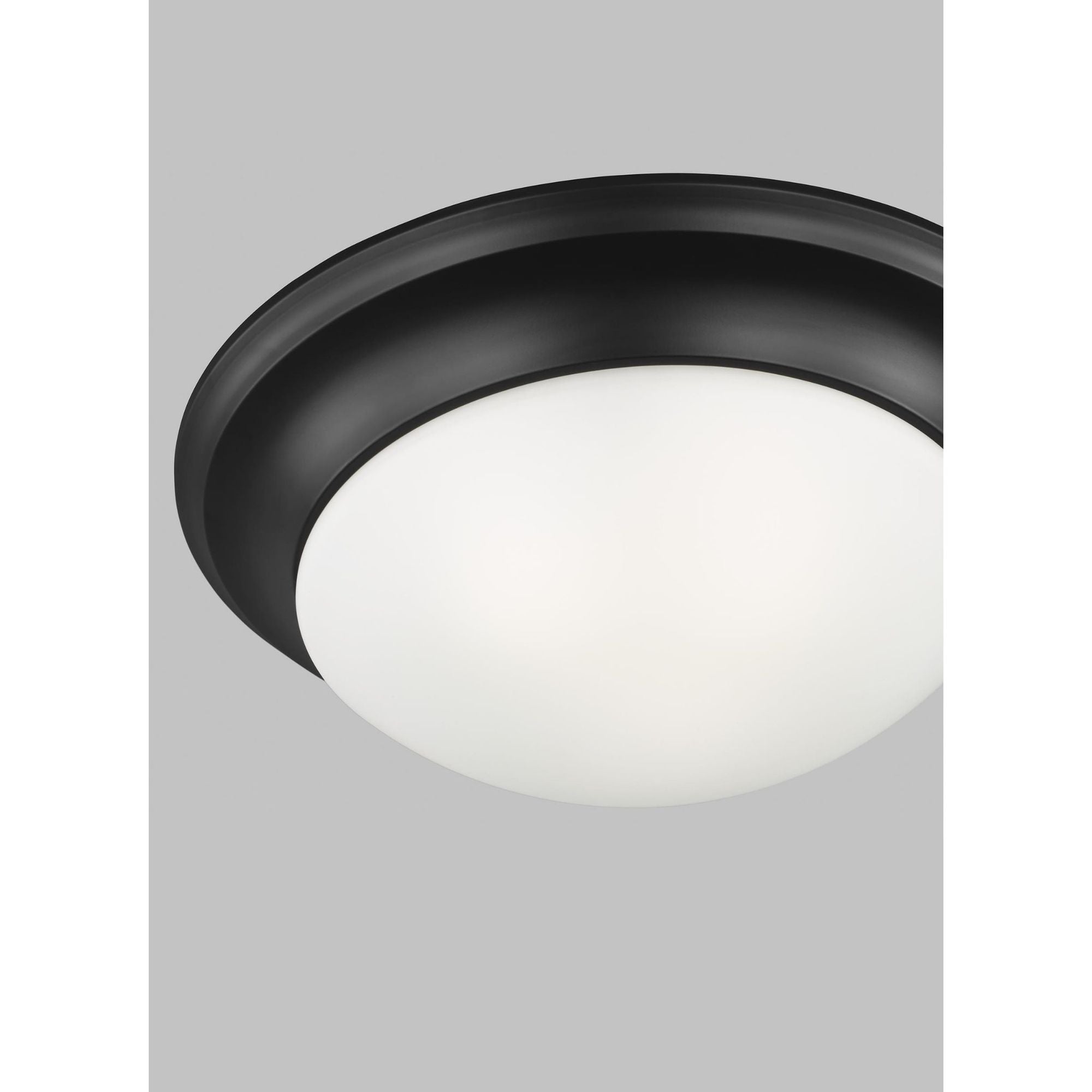 Nash Three Light Ceiling Flush Mount LED Contemporary Fixture 5.5" Height Steel Round Satin Etched Shade in Midnight Black