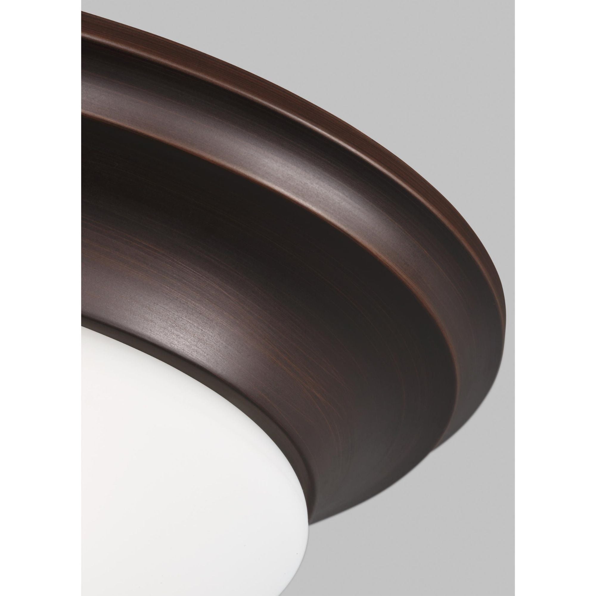 Nash Three Light Ceiling Flush Mount LED Contemporary Fixture 5.5" Height Steel Round Satin Etched Shade in Bronze