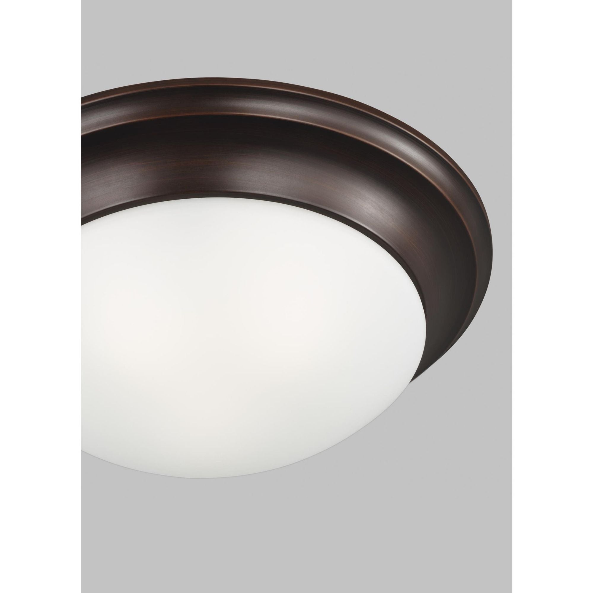 Nash Three Light Ceiling Flush Mount LED Contemporary Fixture 5.5" Height Steel Round Satin Etched Shade in Bronze