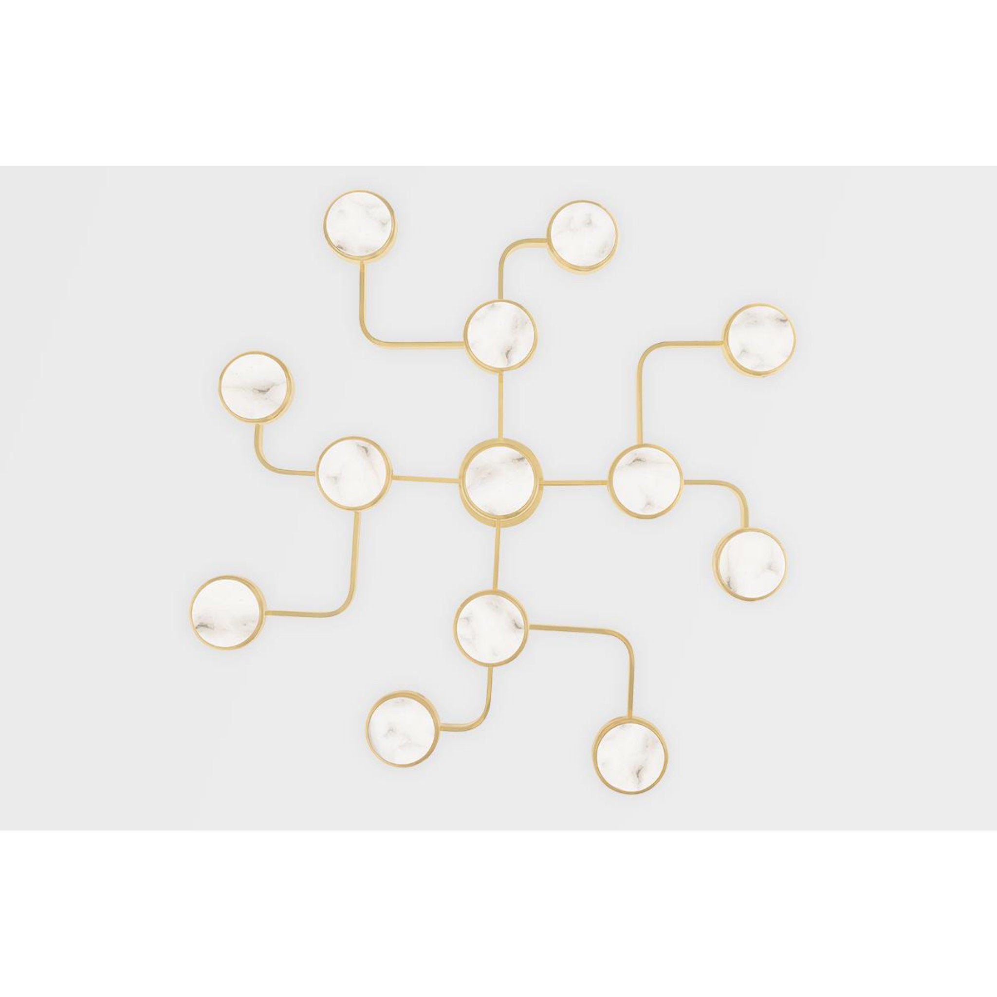 Meander 7-Light Semi Flush in Aged Brass 32.25L x 29W x 6H