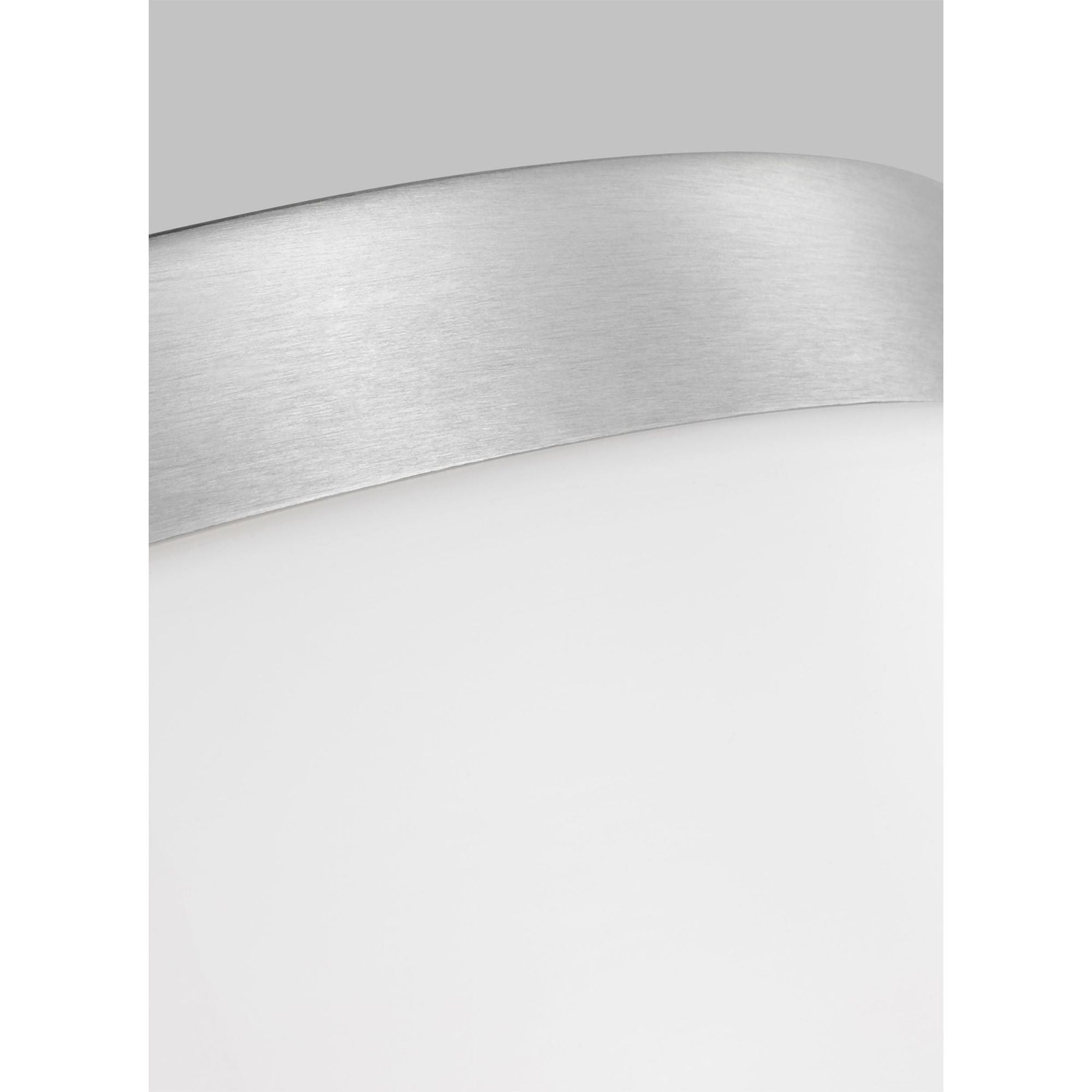 Rhett Medium Ceiling Flush Mount Modern Fixture 12" Width 3.75" Height Steel Round Etched / White Inside Shade in Brushed Nickel