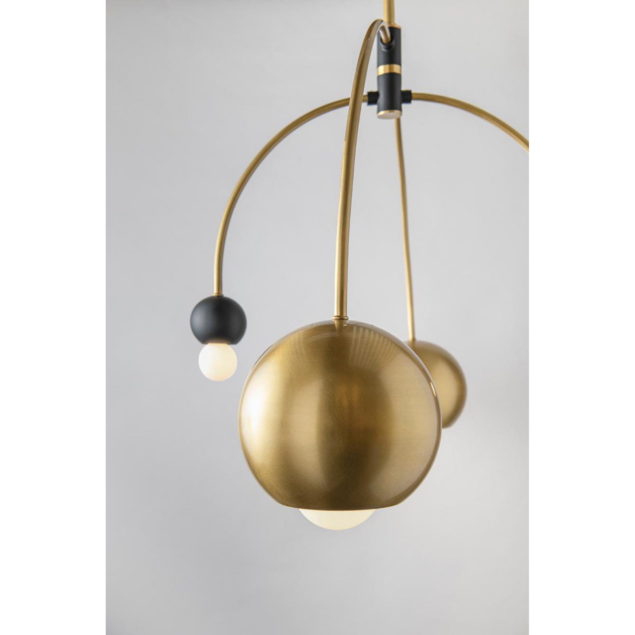 Willow 6-Light Chandelier in Aged Brass/Black 14L x 48.75W x 28.625H