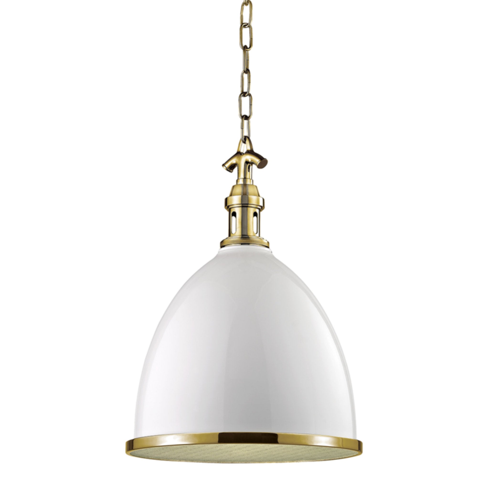 Viceroy 1-Light Pendant in White/Aged Brass 12.75L x 12.75W x 17.75H