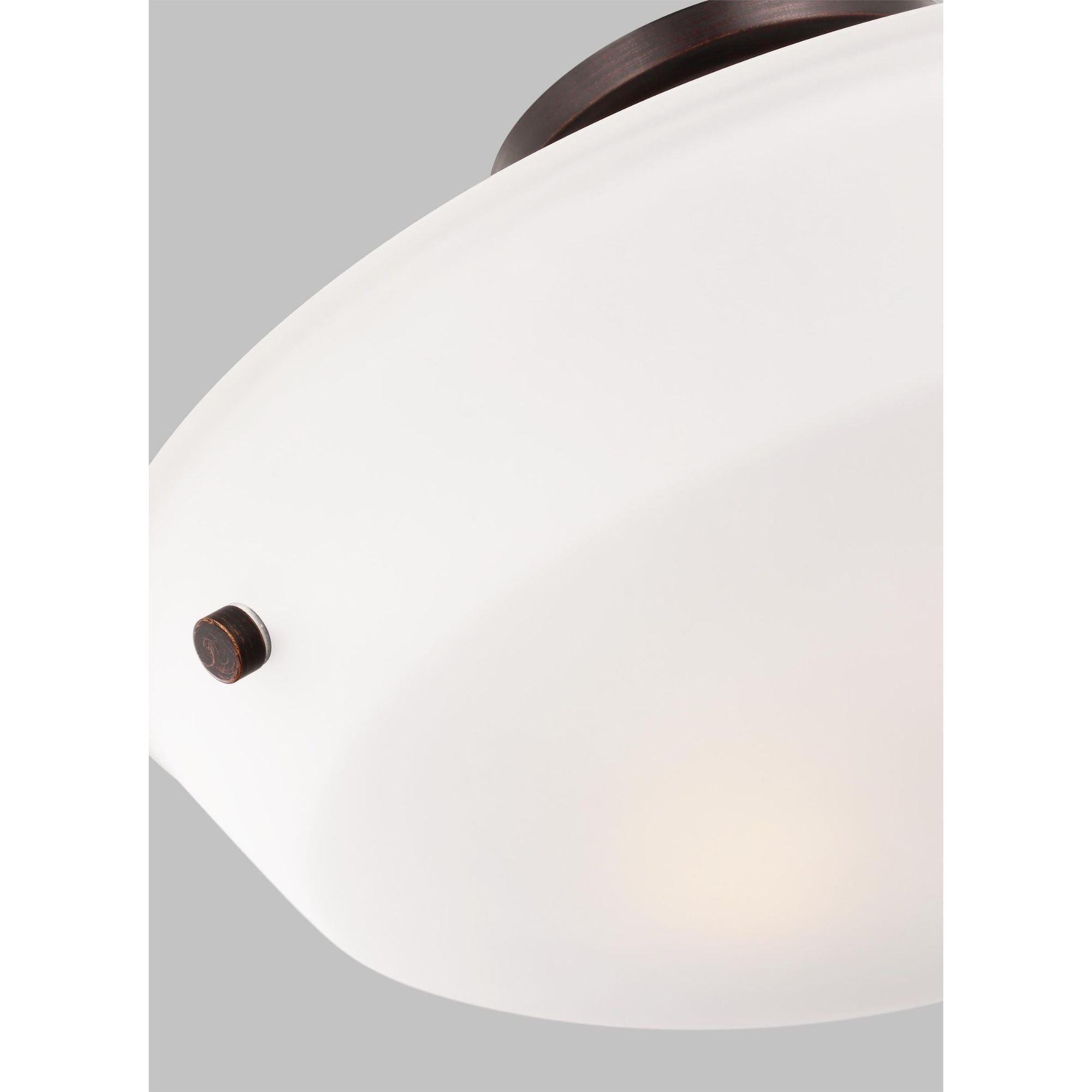 Kerrville Two Light Semi-Flush Convertible Pendant Transitional Ceiling Fixture 10.5" Height Steel Round Satin Etched Shade in Bronze