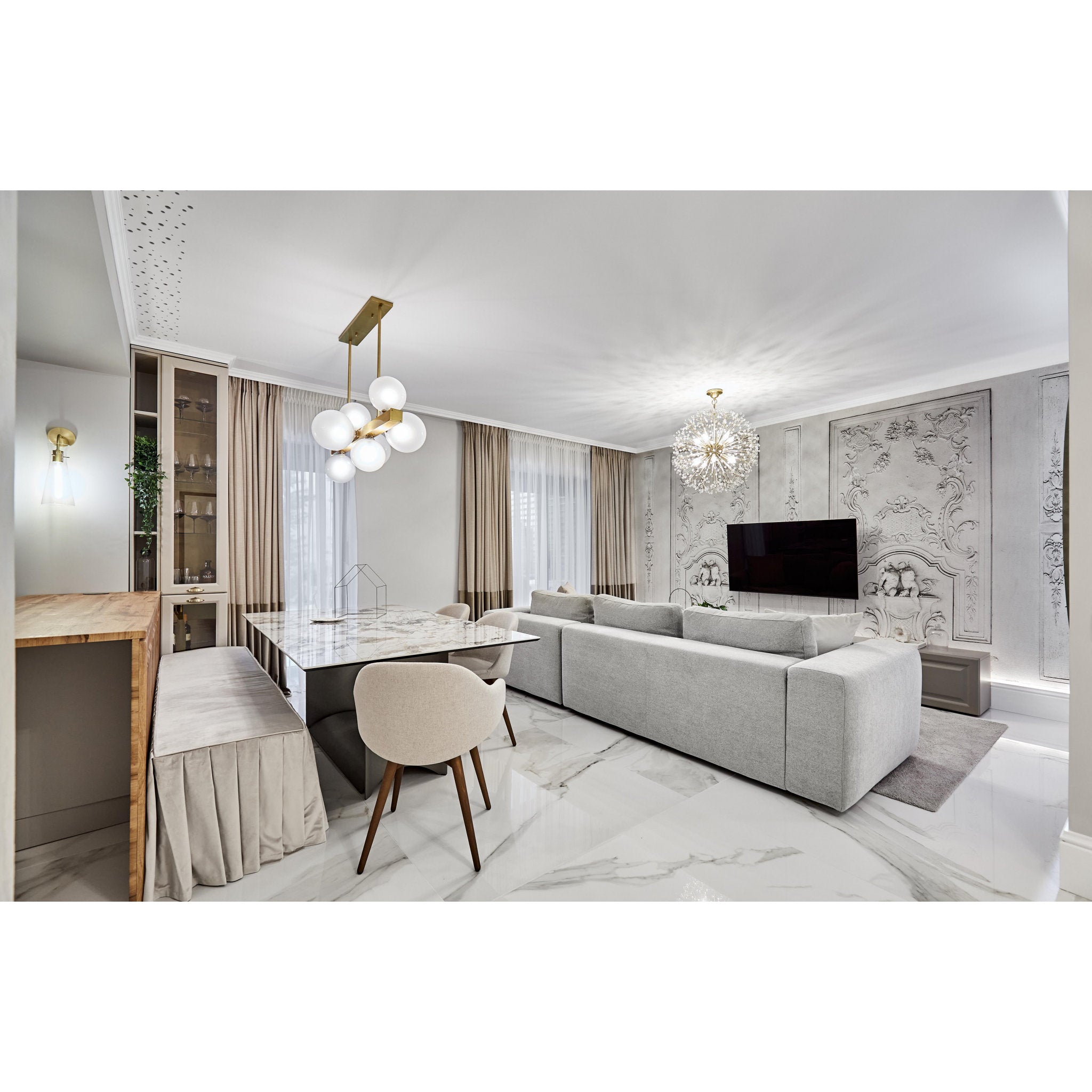 Hinsdale 7-Light Linear in Aged Brass 43.5L x 21.25W x 18.5H