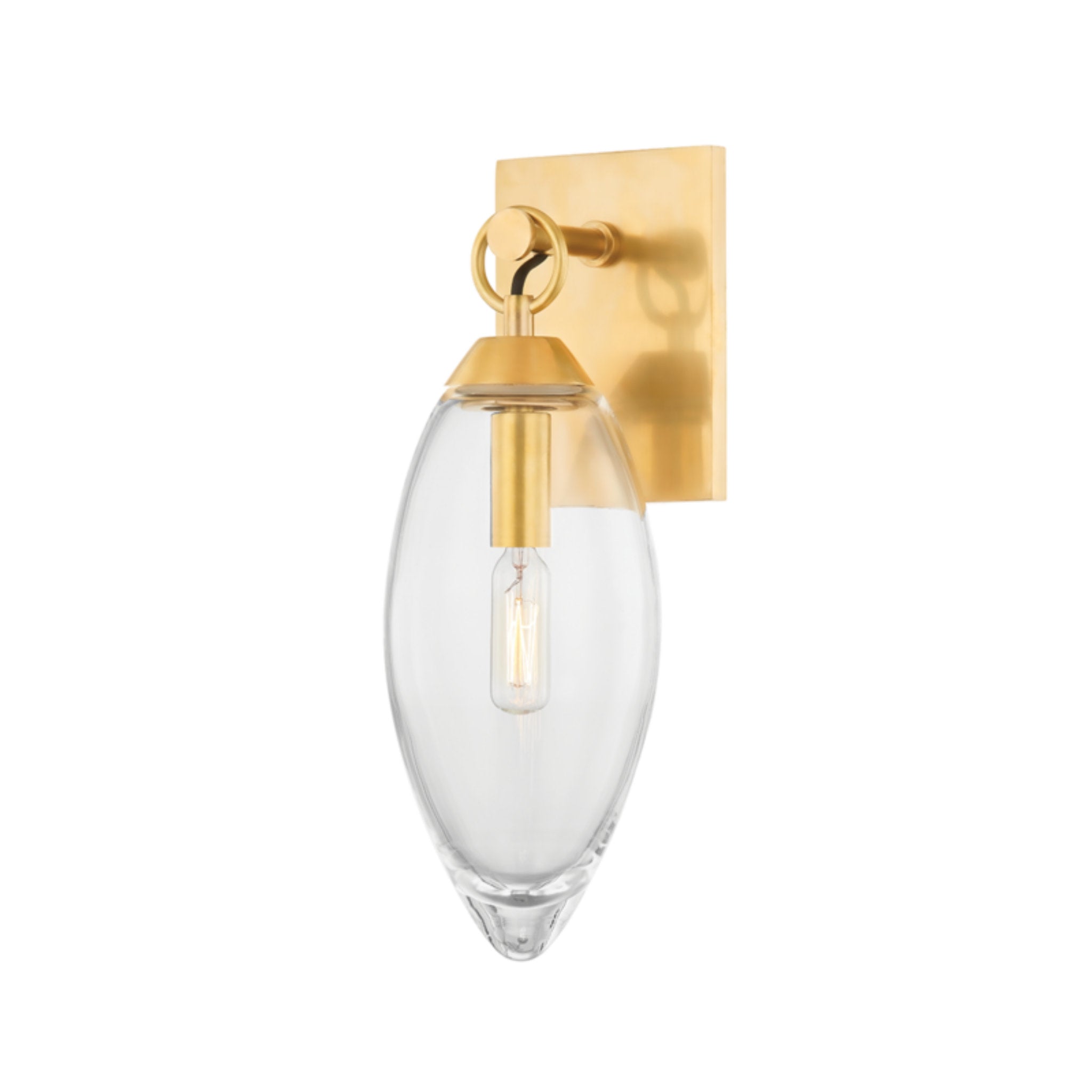 Nantucket 1-Light Wall Sconce in Aged Brass 4.5L x 4.5W x 13.5H