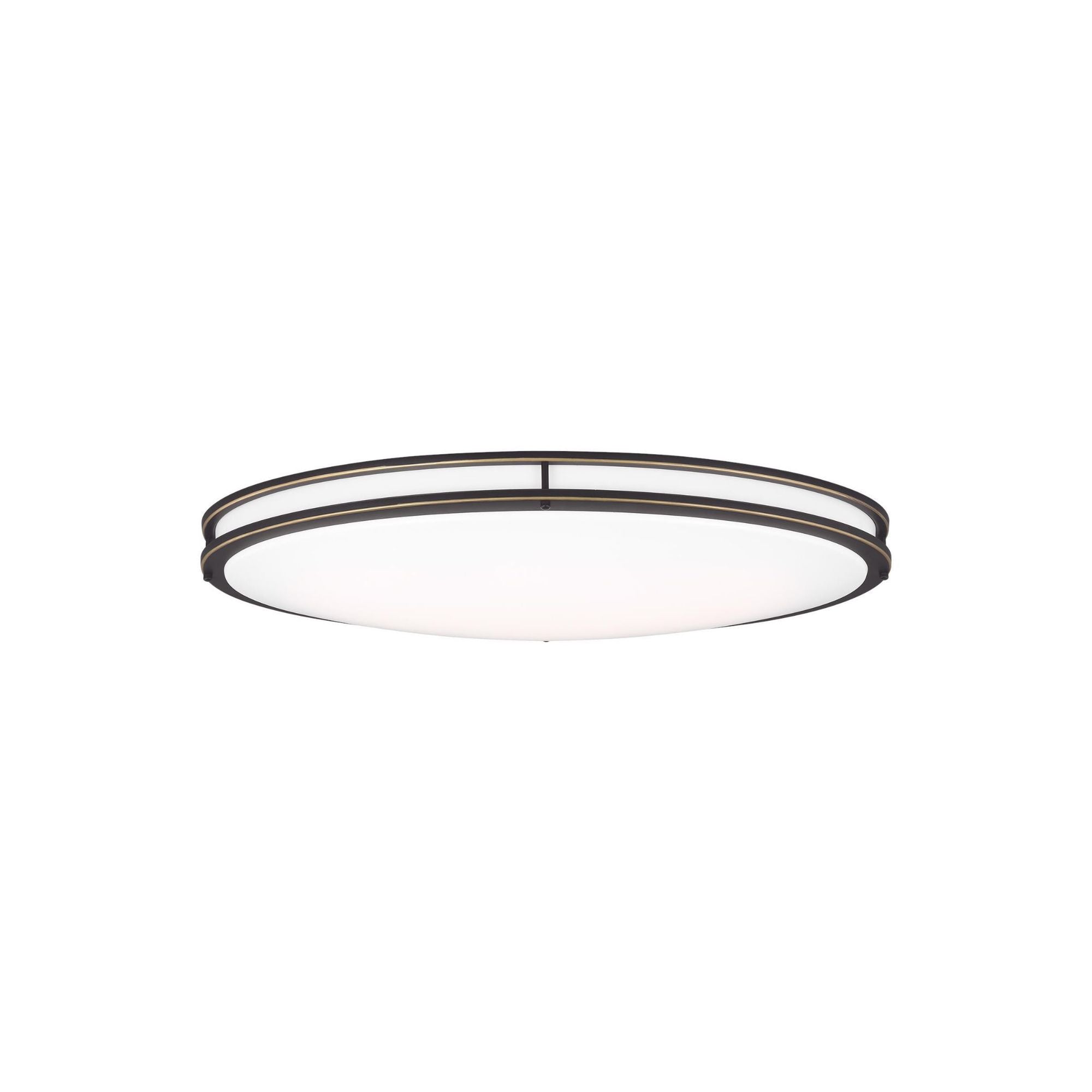 Mahone Oval LED Ceiling Flush Mount Modern Fixture 18" Width 4" Height Steel White Shade in Antique Bronze