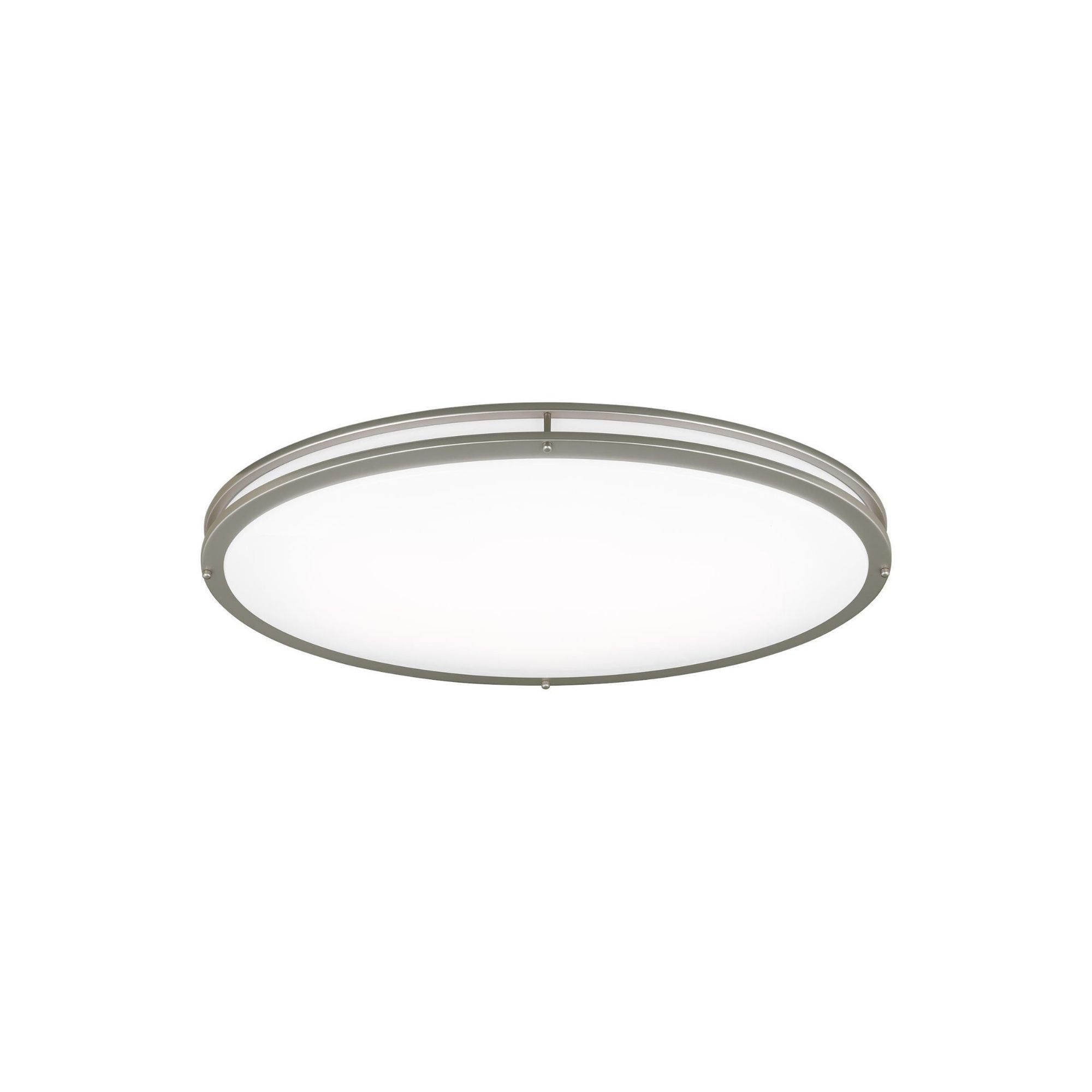 Mahone Oval LED Ceiling Flush Mount Modern Fixture 18" Width 4" Height Steel White Shade in Painted Brushed Nickel