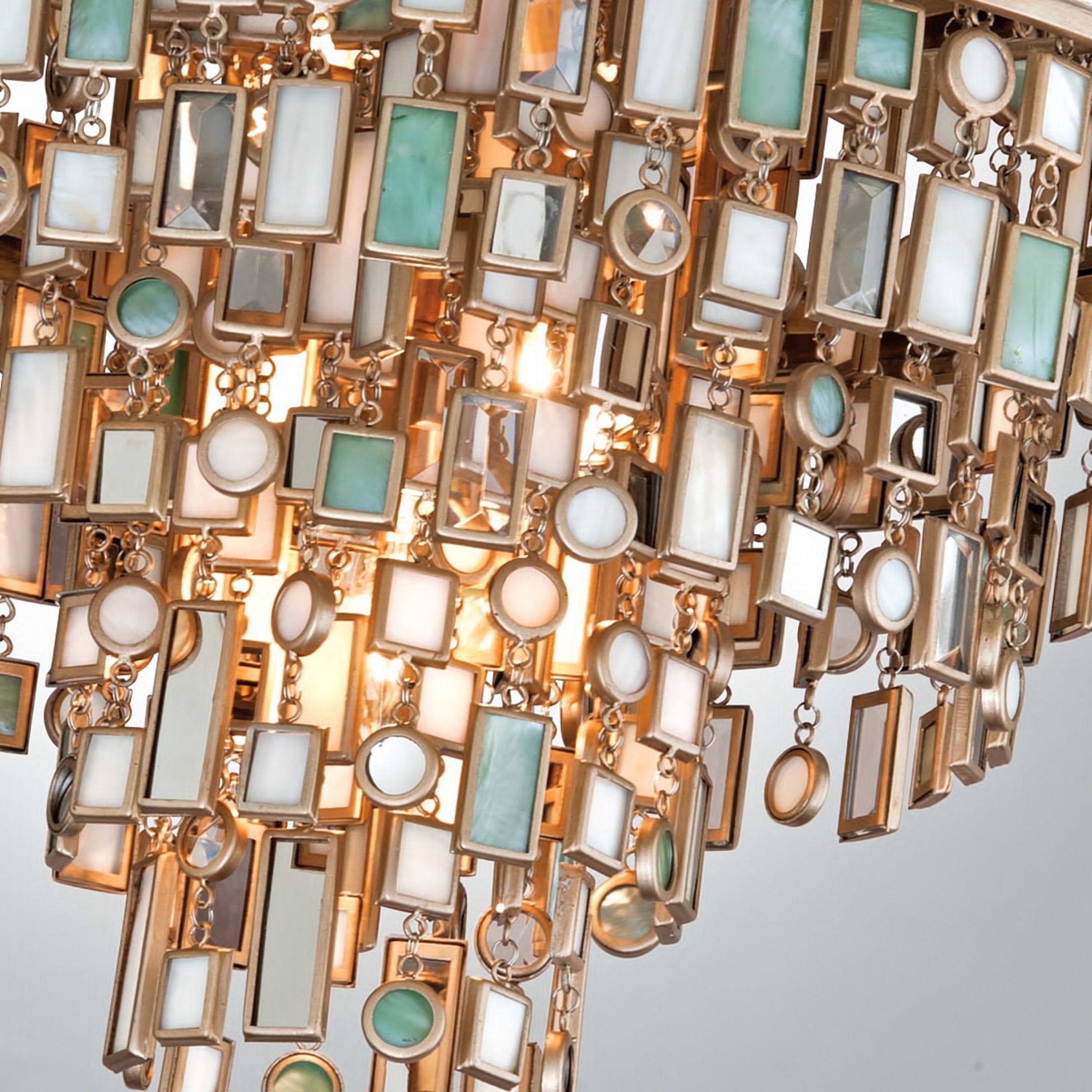 Dolcetti 7-Light Chandelier in Champagne Leaf 18L x 18W x 24.5H