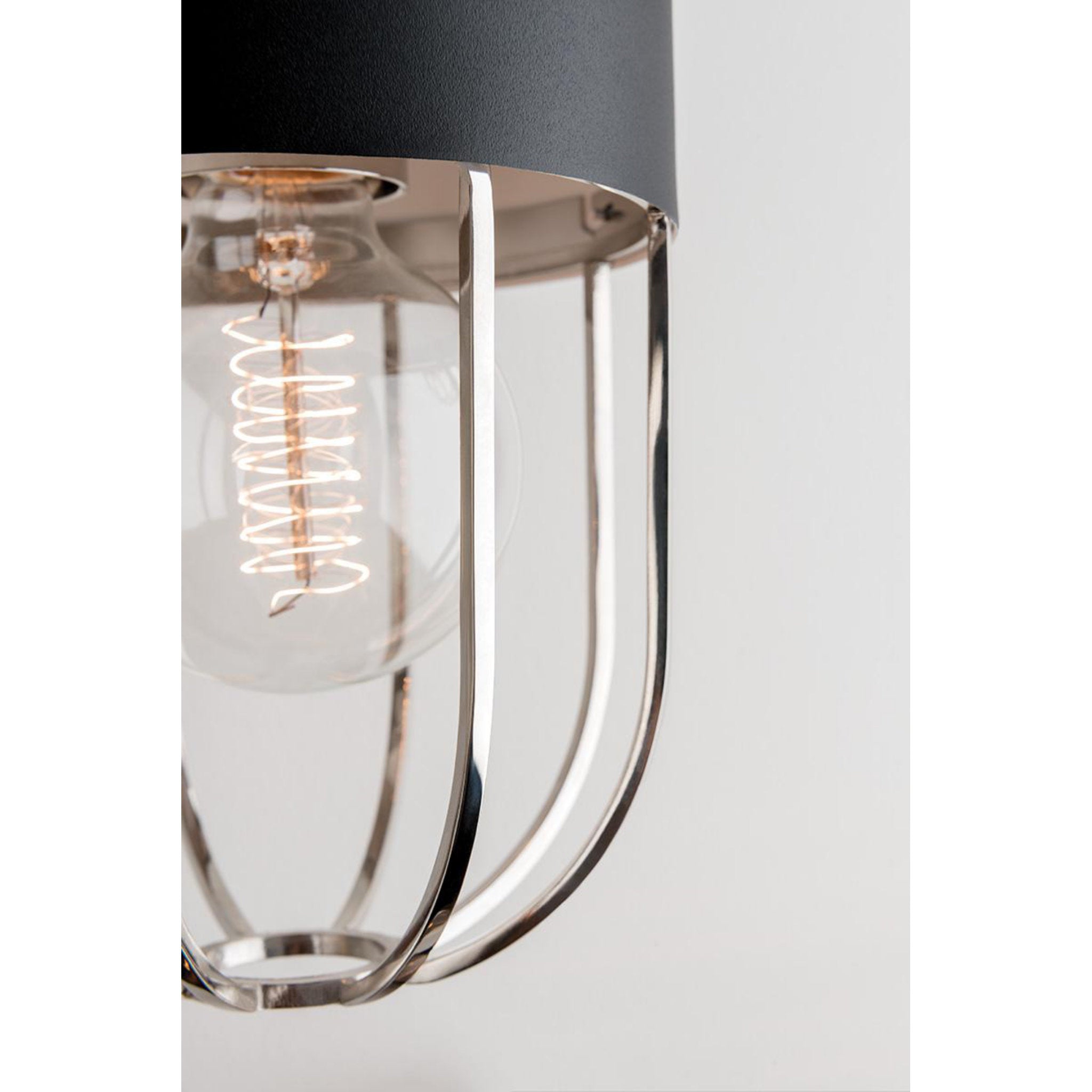 Haley 1-Light Semi Flush in Aged Brass/Black 5.5L x 5.5W x 10.5H