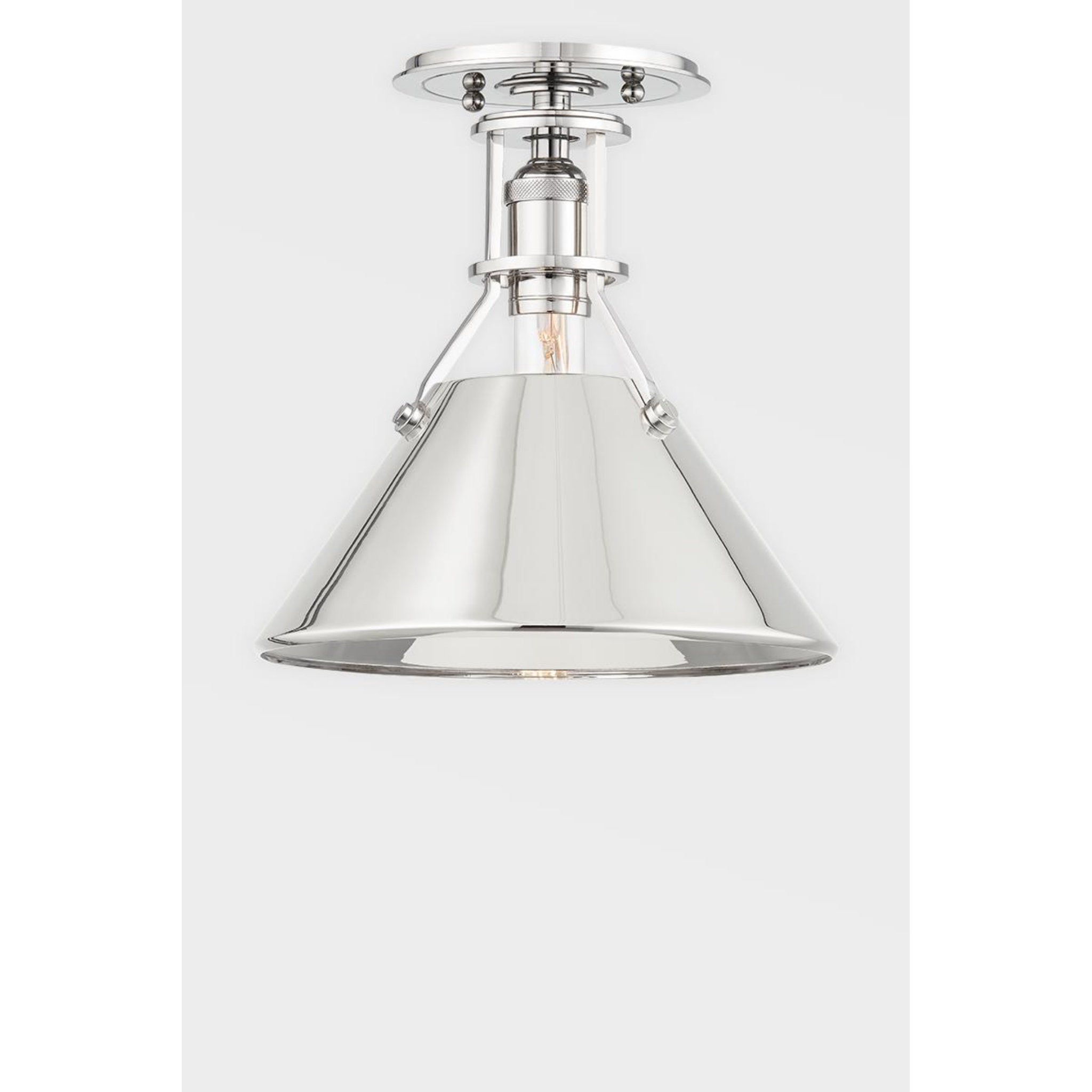 Metal No. 2 1-Light Wall Sconce in Polished Nickel by Mark D. Sikes 9.5L x 9.5W x 11H