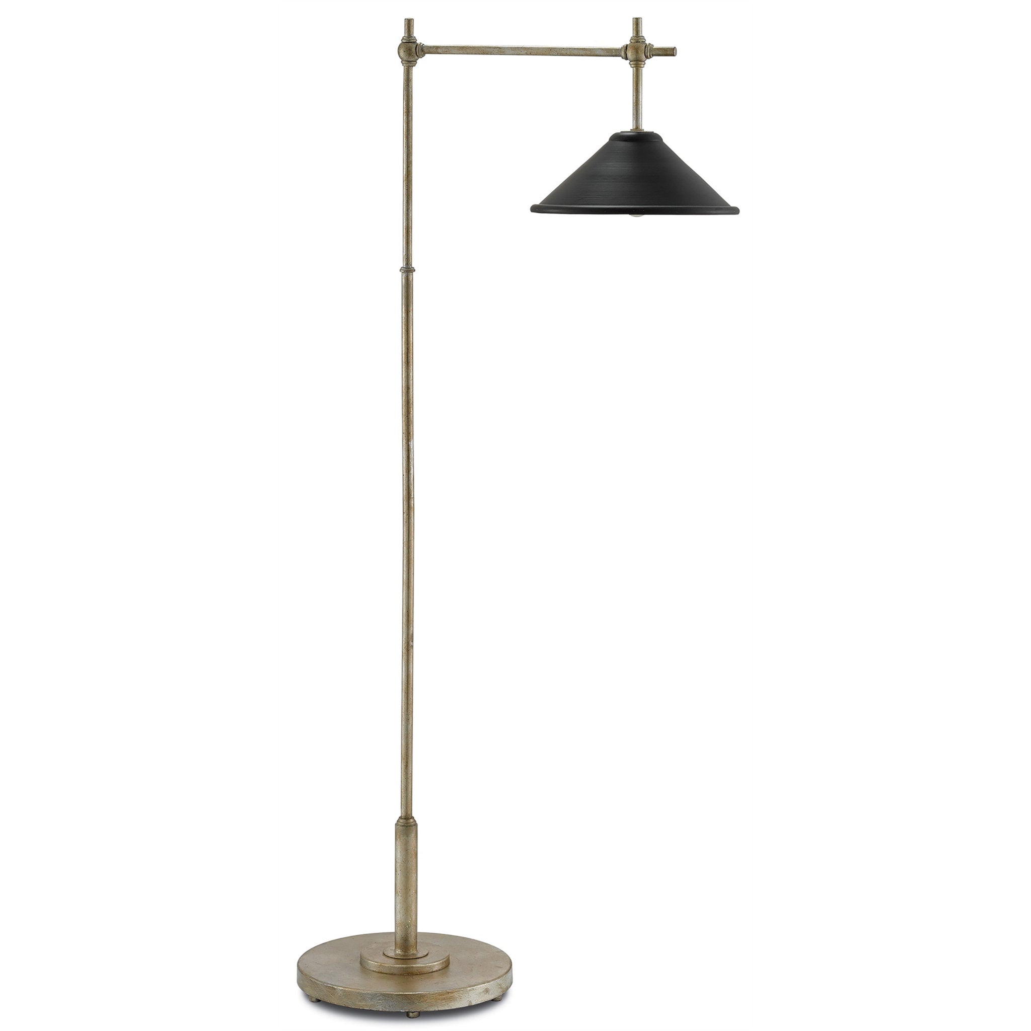 Dao Silver Floor Lamp - Silver Granello/Satin Black