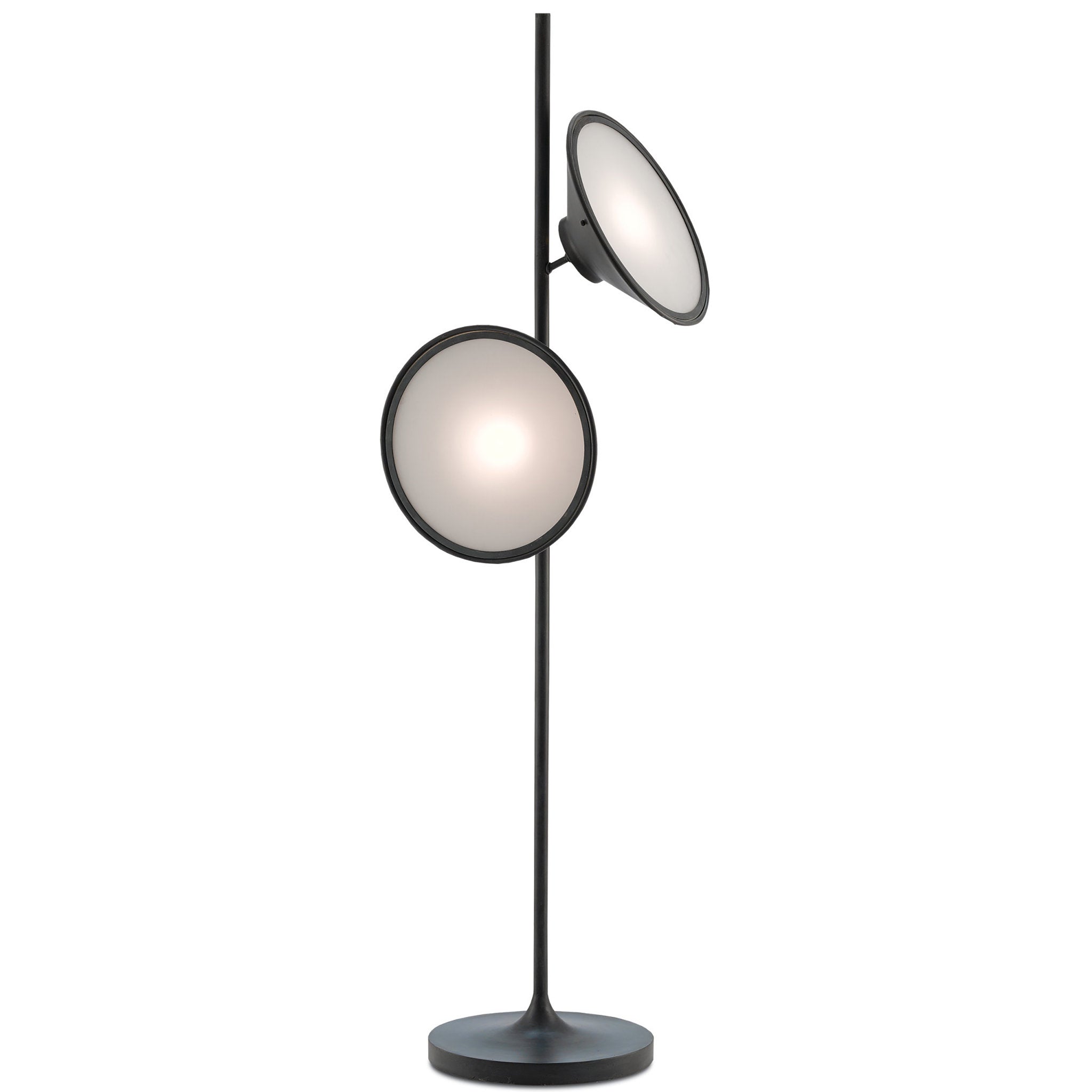 Bulat Black Floor Lamp - Antique Black/White Opaque