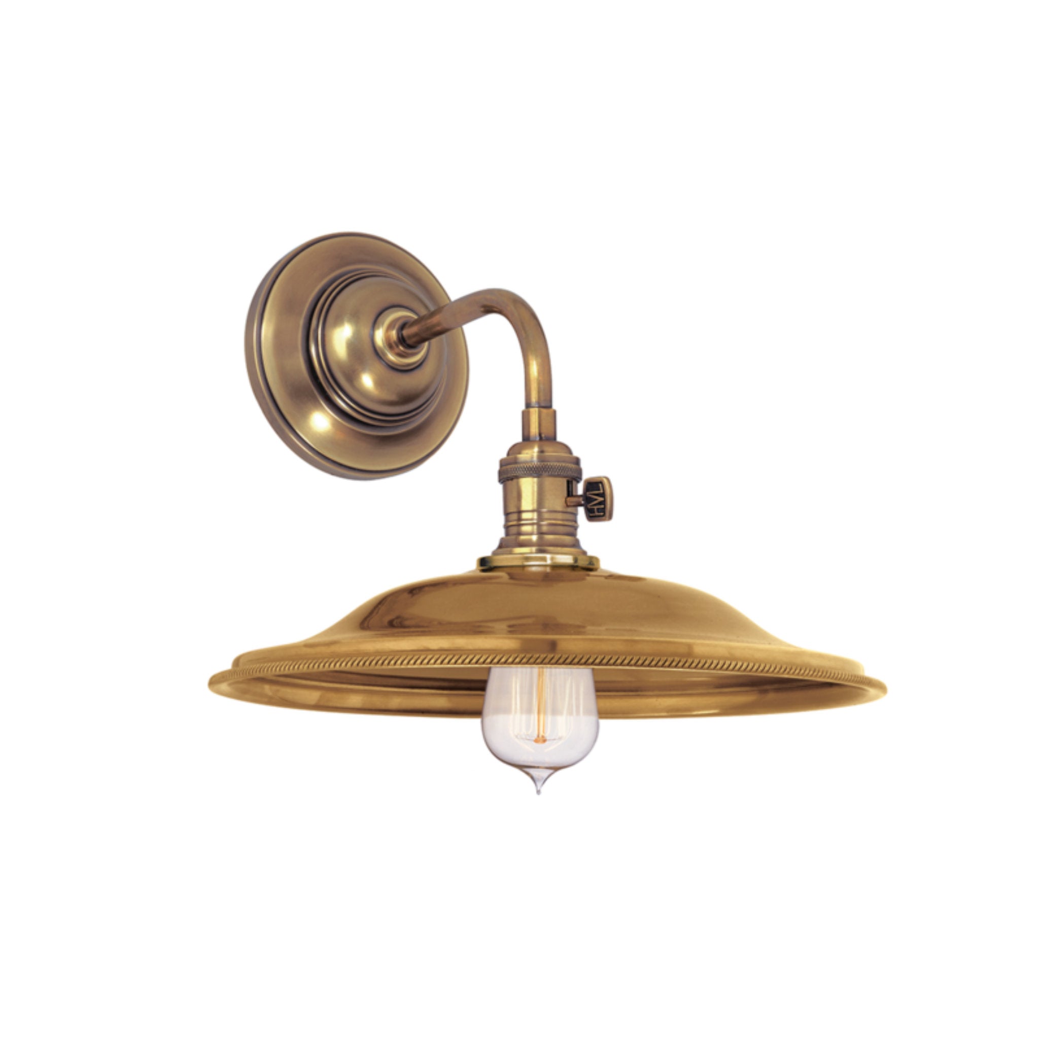 Heirloom 1-Light Wall Sconce in Aged Brass 10L x 10W x 8.5H
