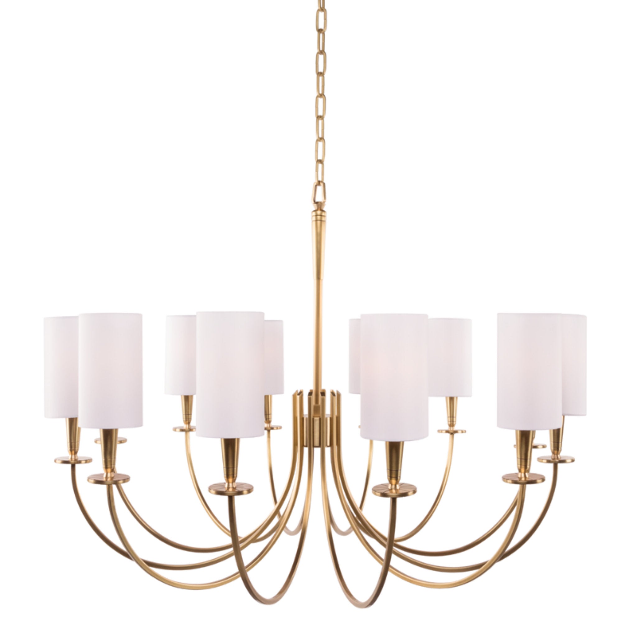 Mason 12-Light Chandelier in Aged Brass 34.5L x 34.5W x 27.25H
