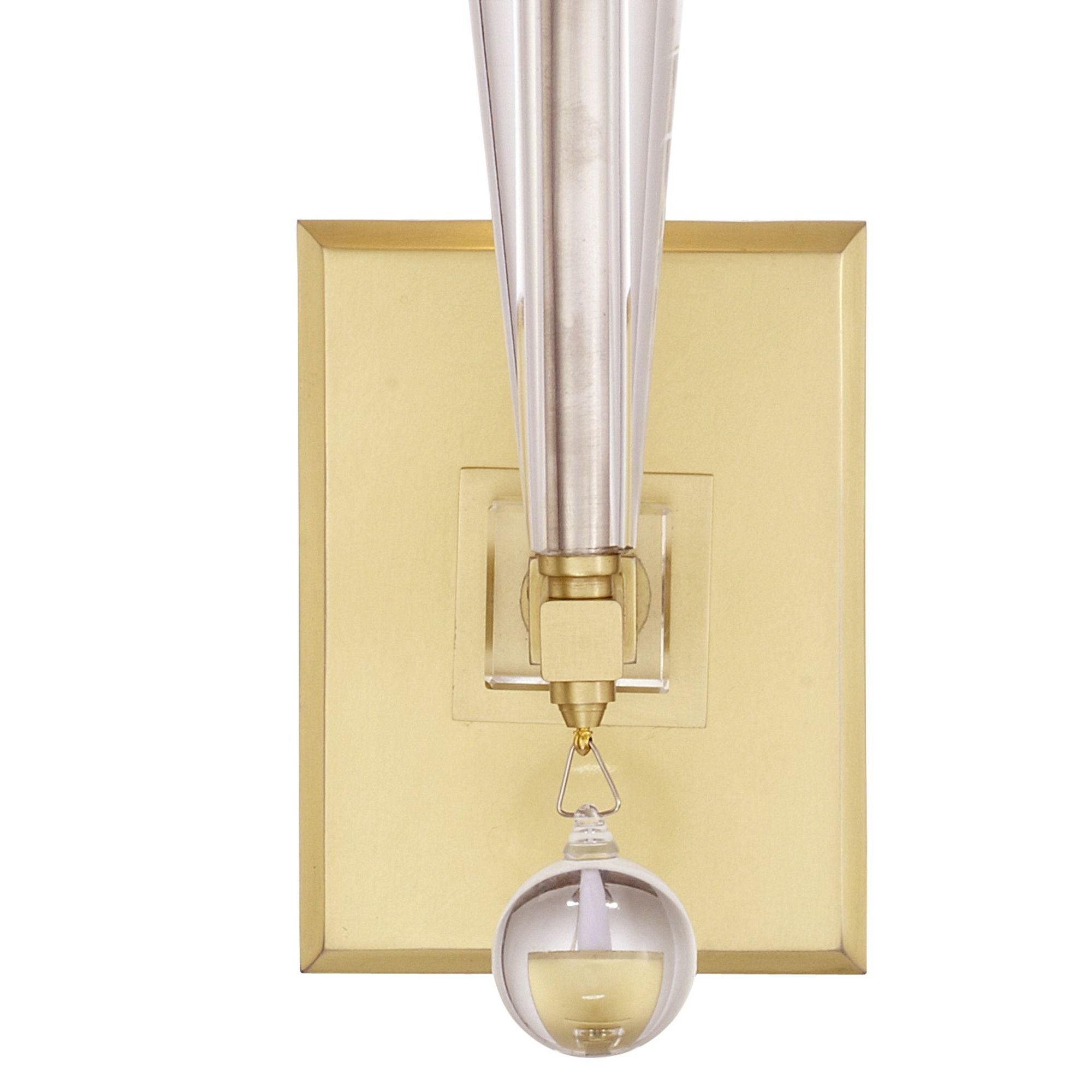 Paxton 1 Light Aged Brass Sconce Clear Glass Drops Silk Shade 5"W x 17"H x 7.5"D