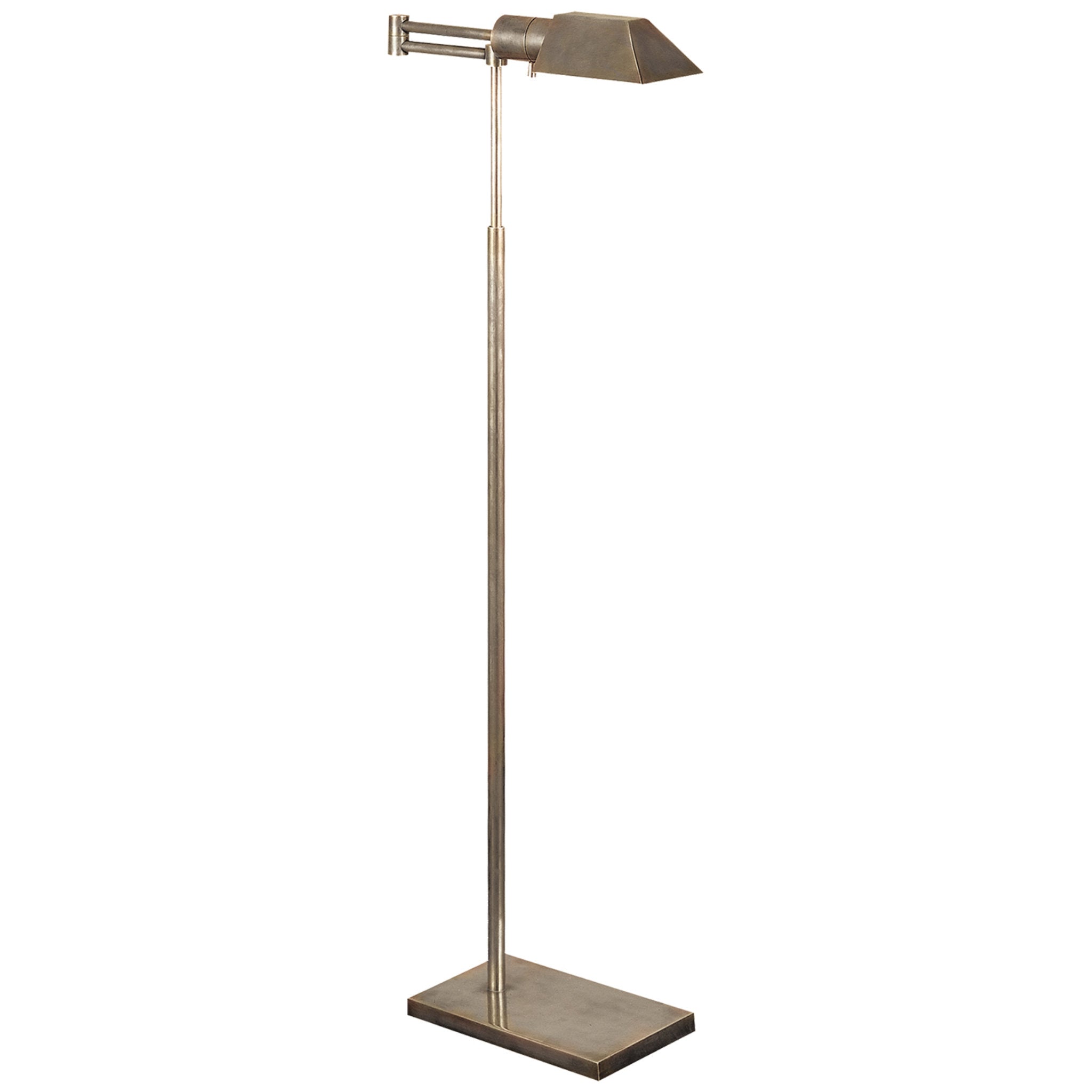 Visual Comfort Studio Swing Arm Floor Lamp in Antique Nickel H43" - 57"