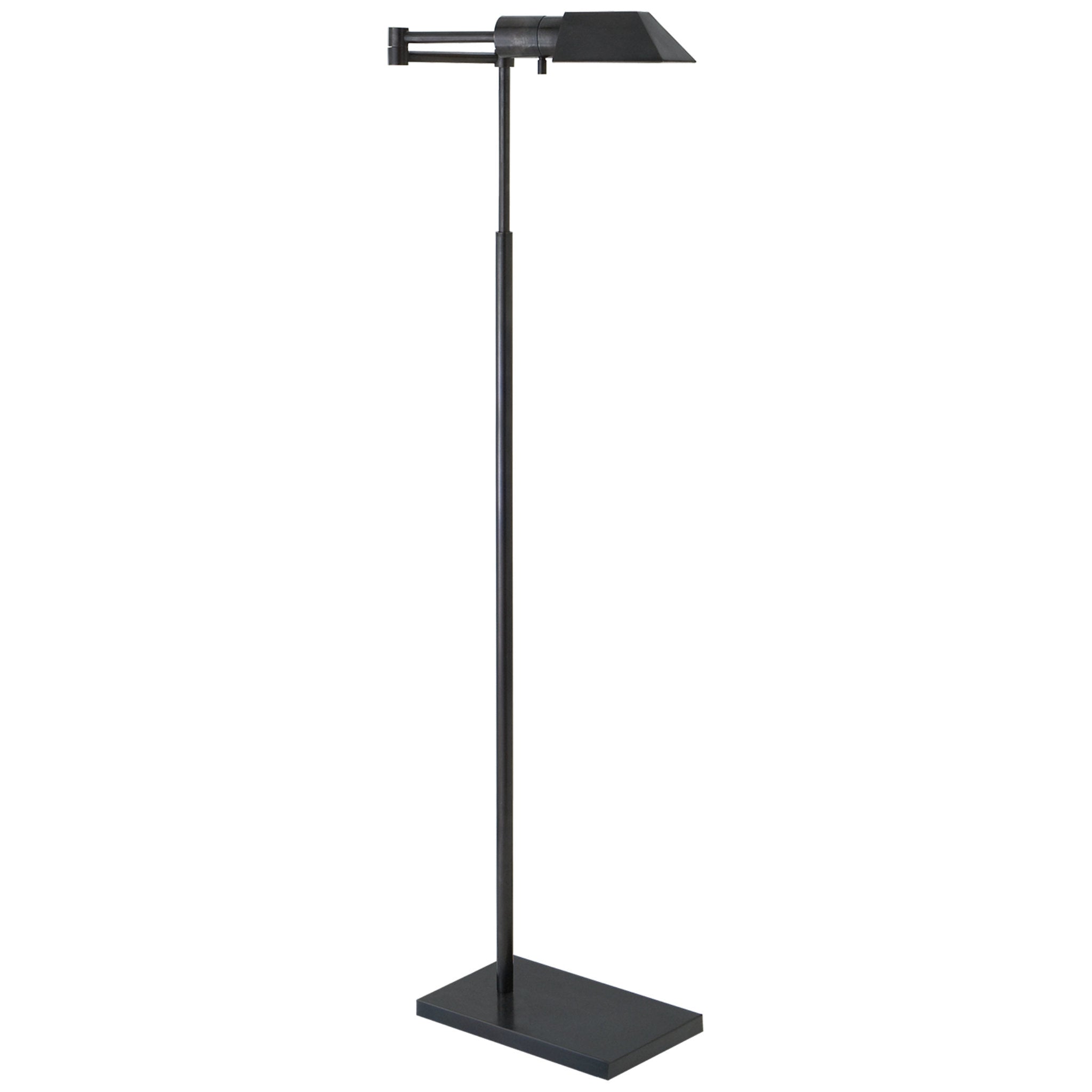 Visual Comfort Studio Swing Arm Floor Lamp in Bronze H43" - 57"