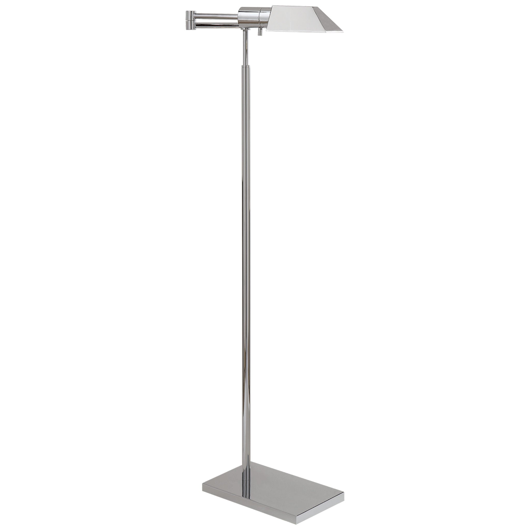 Visual Comfort Studio Swing Arm Floor Lamp in Polished Nickel H43" - 57"