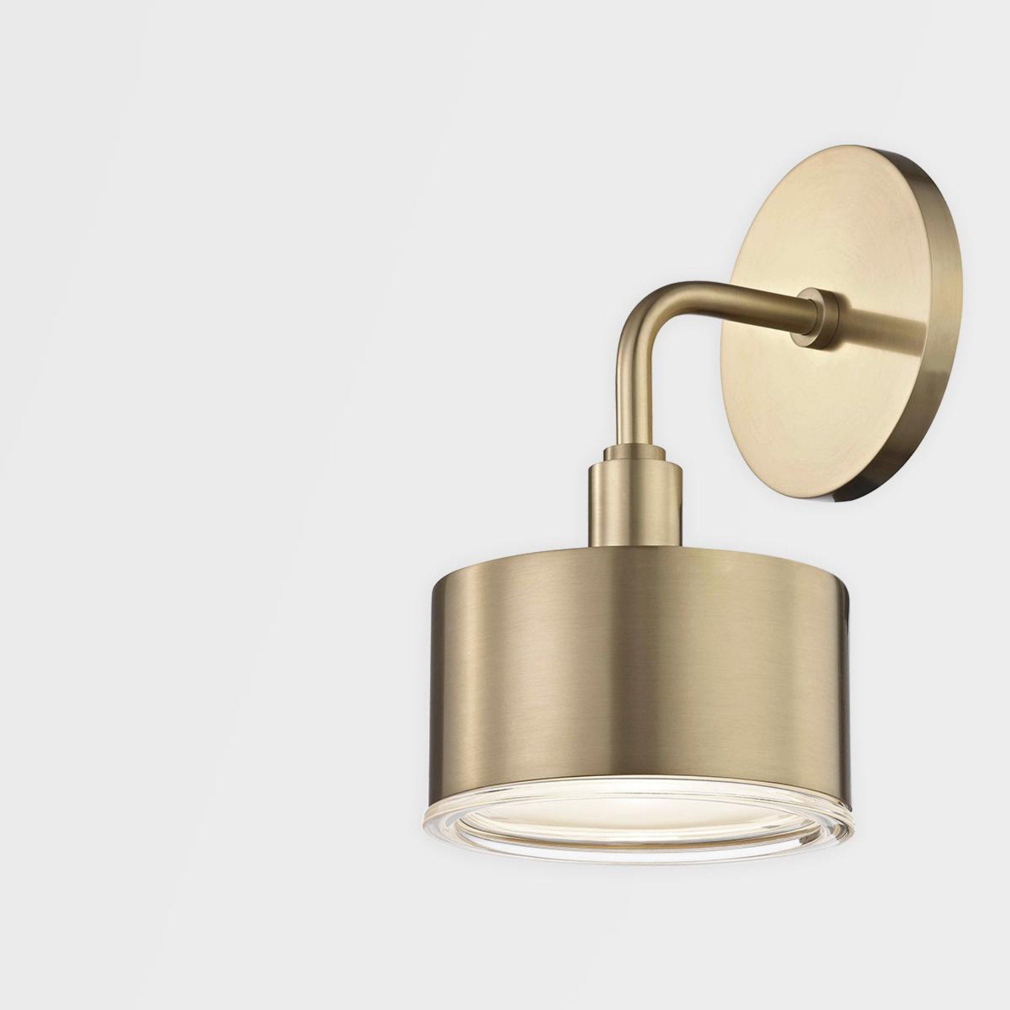Nora 1-Light Wall Sconce in Aged Brass 5.25L x 5.25W x 9.5H