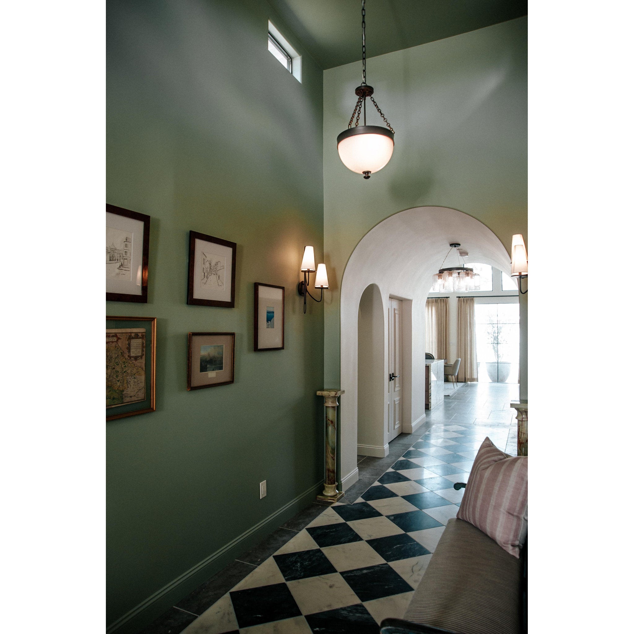 Barrington 3-Light Pendant in Historic Bronze 14L x 14W x 24H