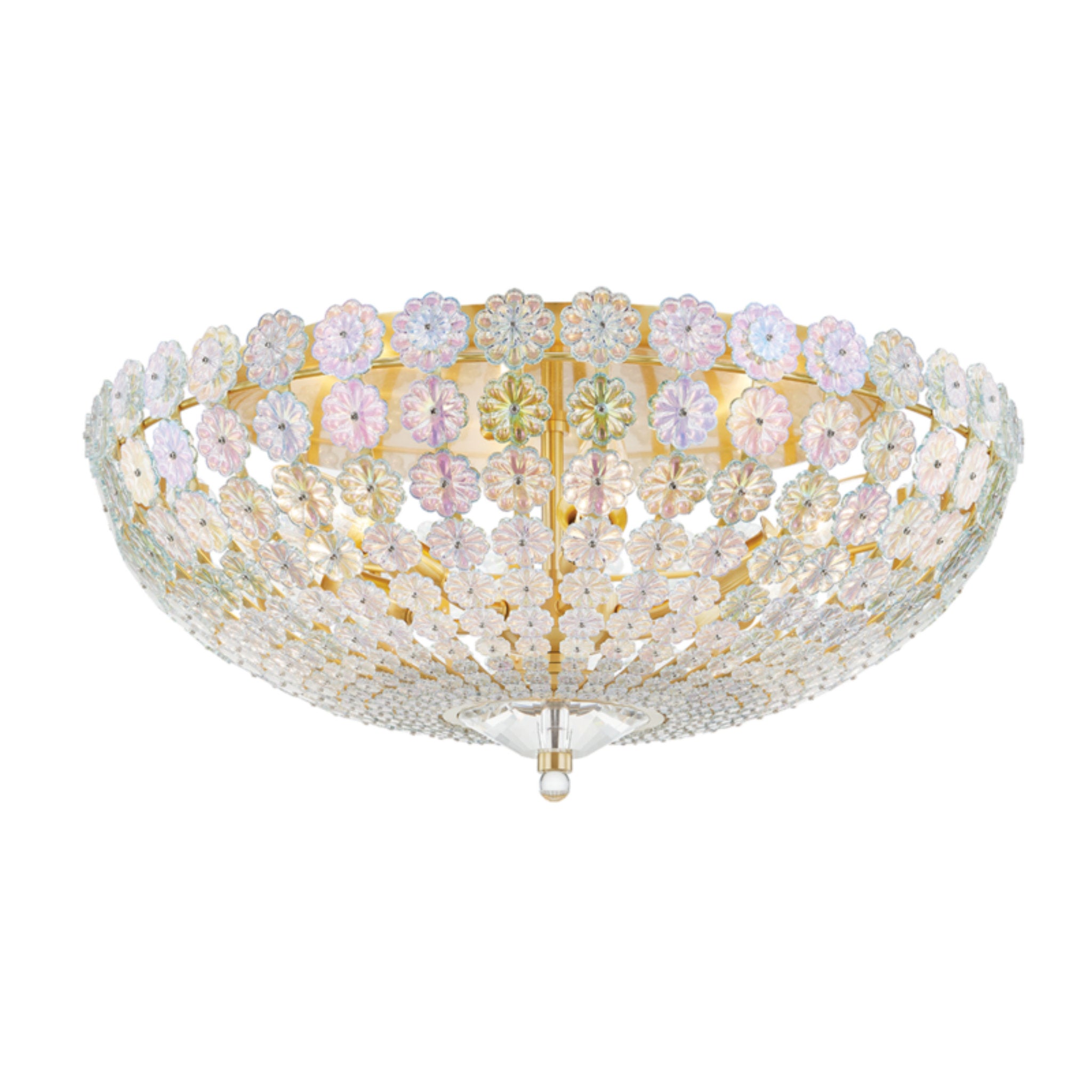 Floral Park 6-Light Semi Flush in Aged Brass 21L x 21W x 10.5H