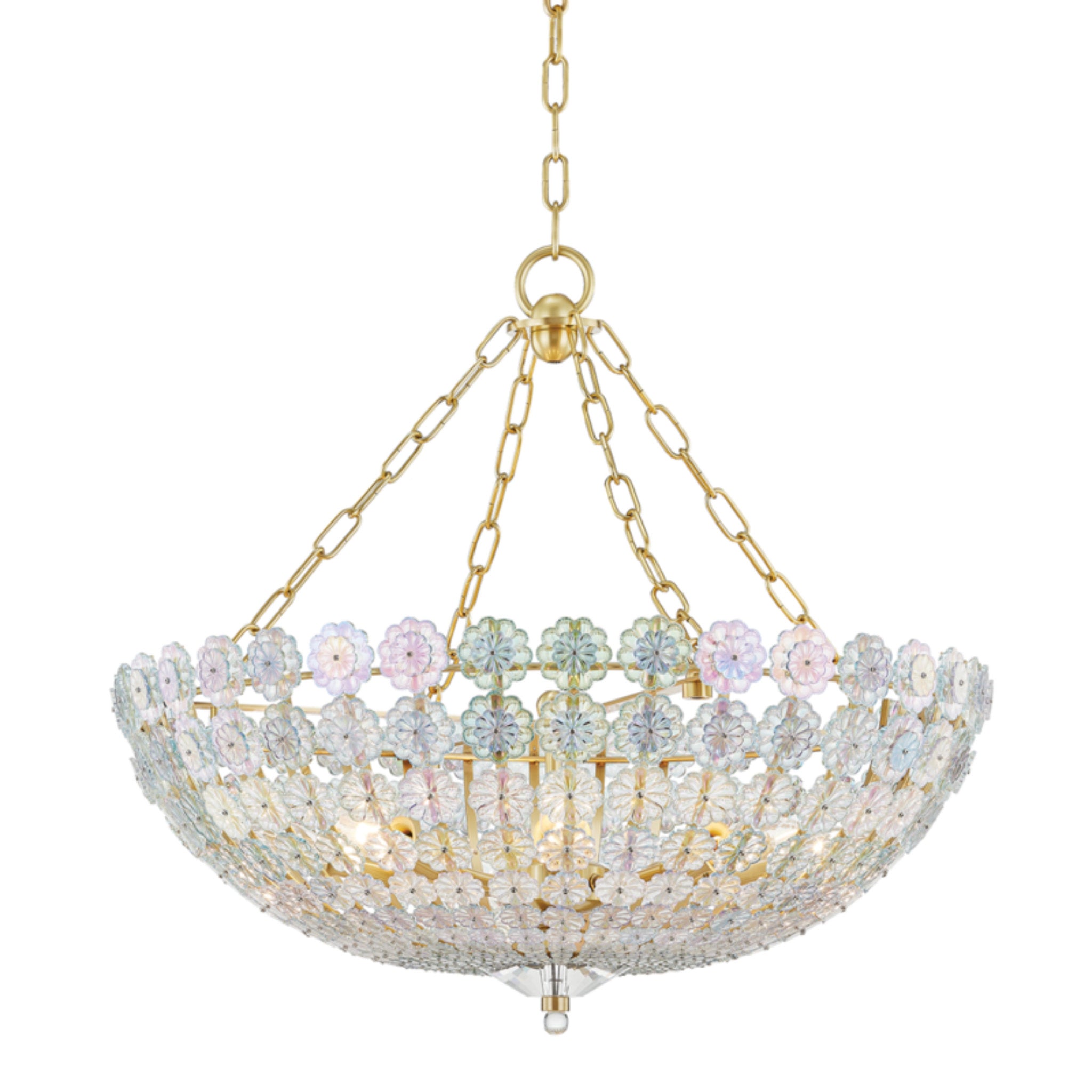 Floral Park 8-Light Chandelier in Aged Brass 24.5L x 24.5W x 25H
