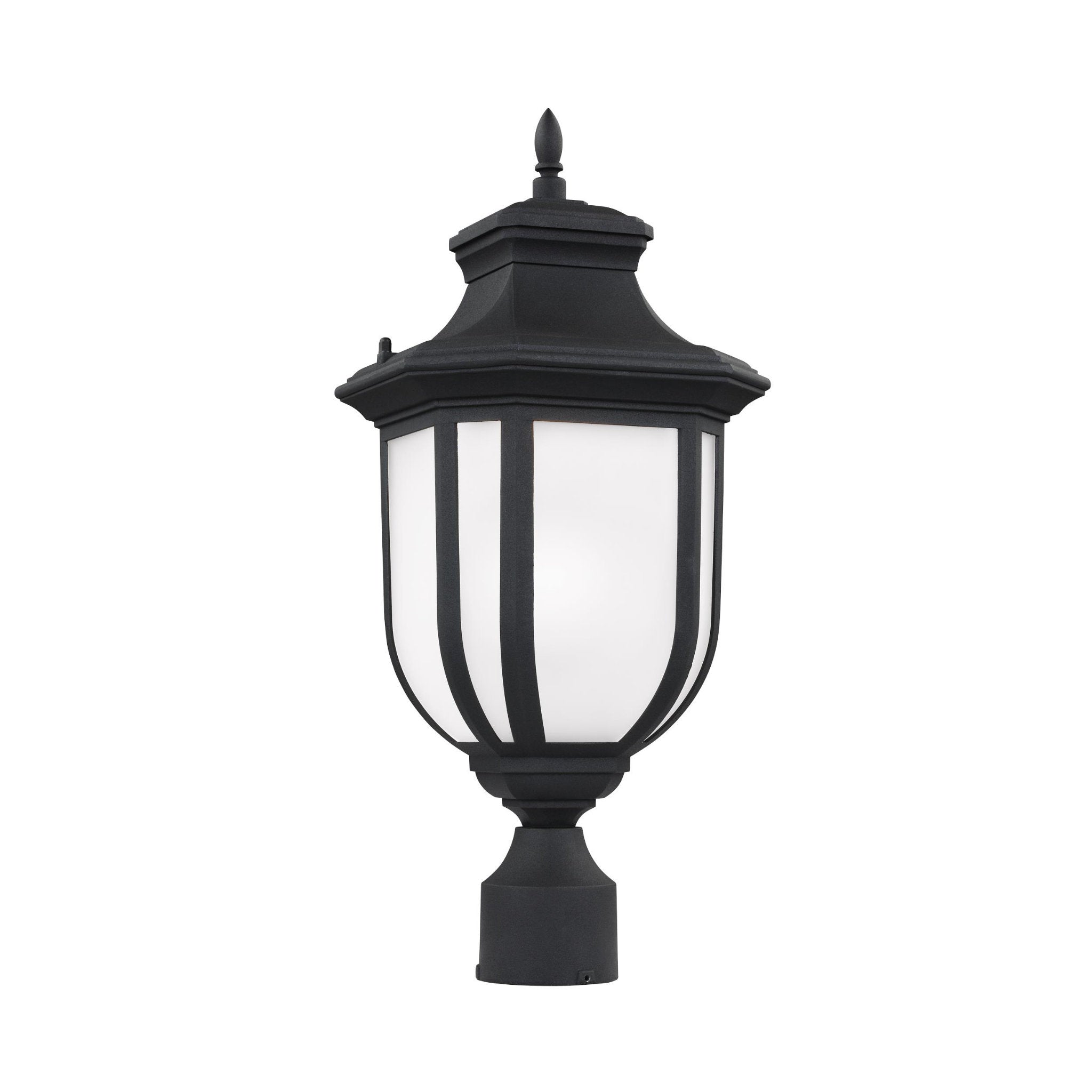 Childress One Light Outdoor Post Lantern LED Traditional Fixture 20.5" Height Die Cast Aluminum Satin Etched Shade in Black